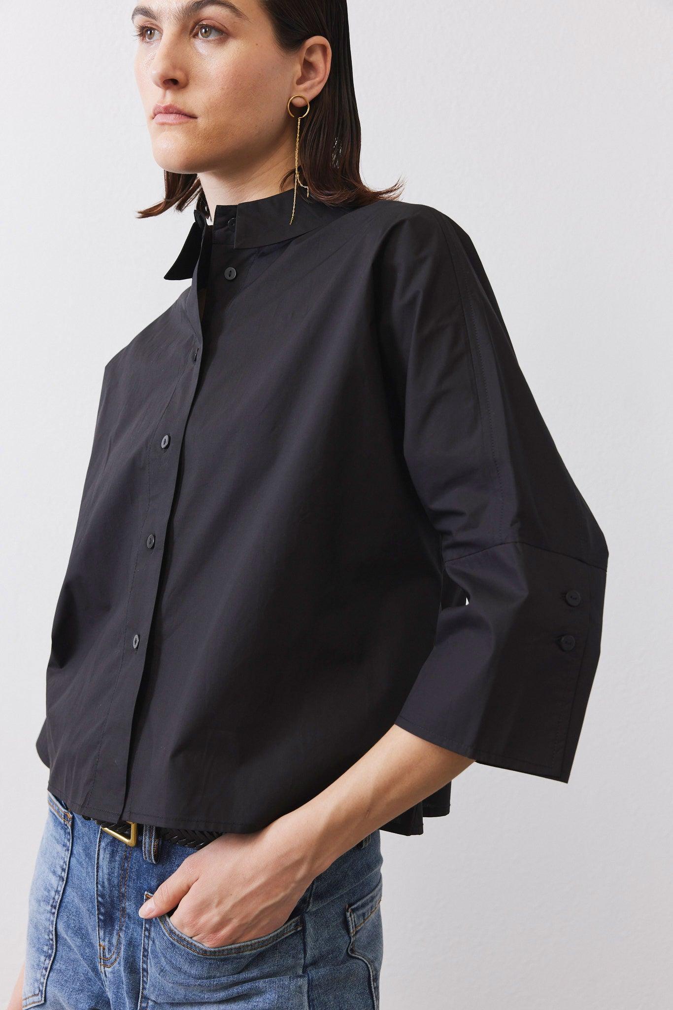 Oversized Poplin Cropped Blouse Product Image