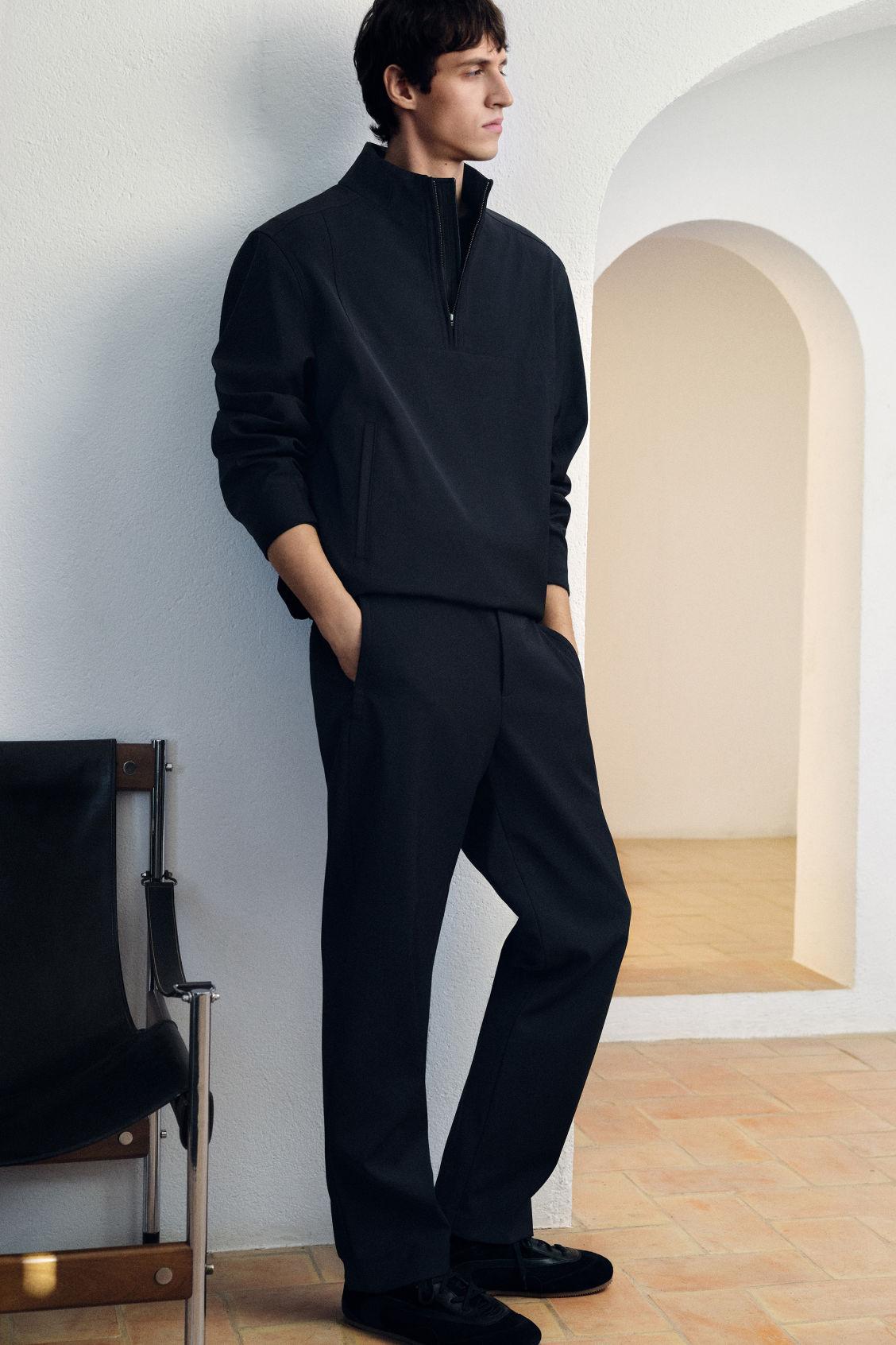 WOOL-BLEND STRAIGHT-LEG PANTS Product Image