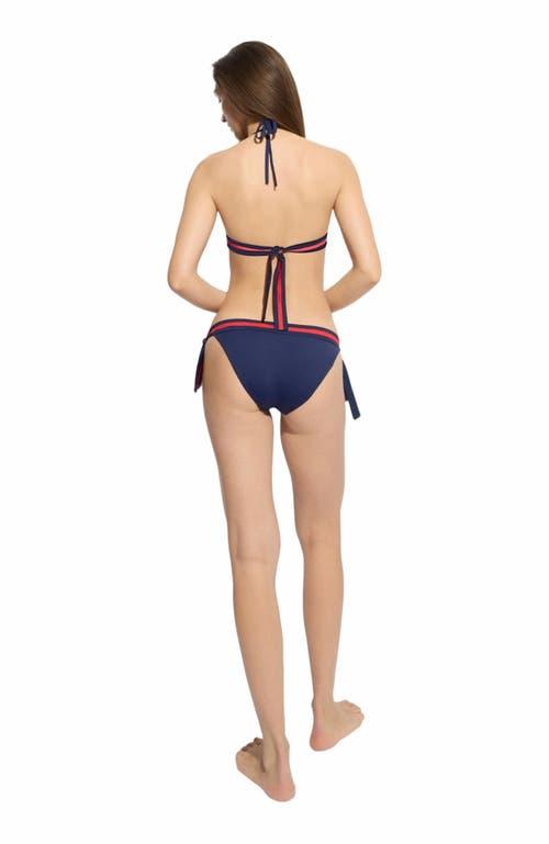 Vilebrequin Women's Horizon Stripes Halter Bikini Top in Bleu Marine at Nordstrom, Size X-Small Product Image