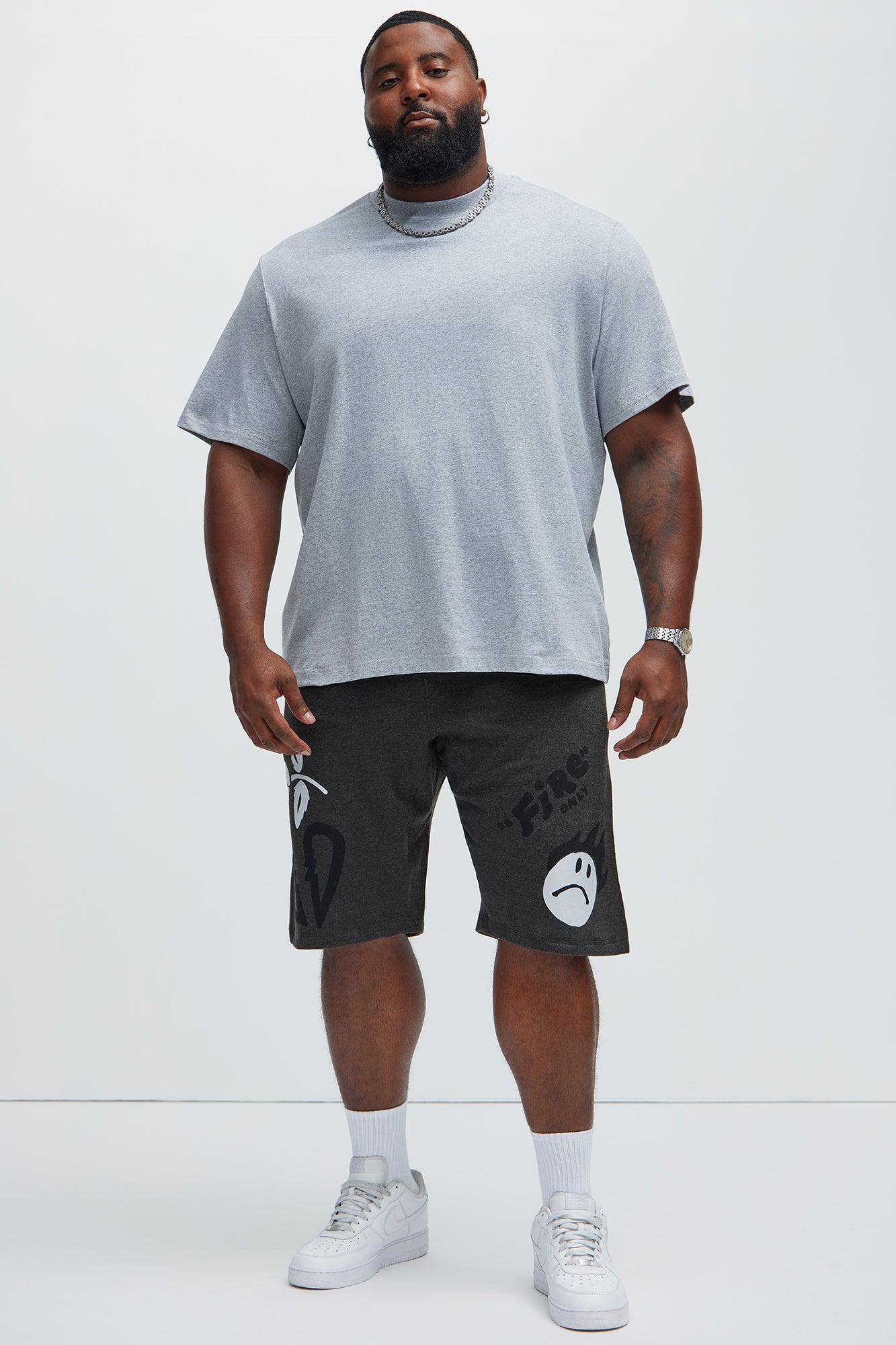 Oversized Heavyweight Short Sleeve Tee - Heather Grey Product Image