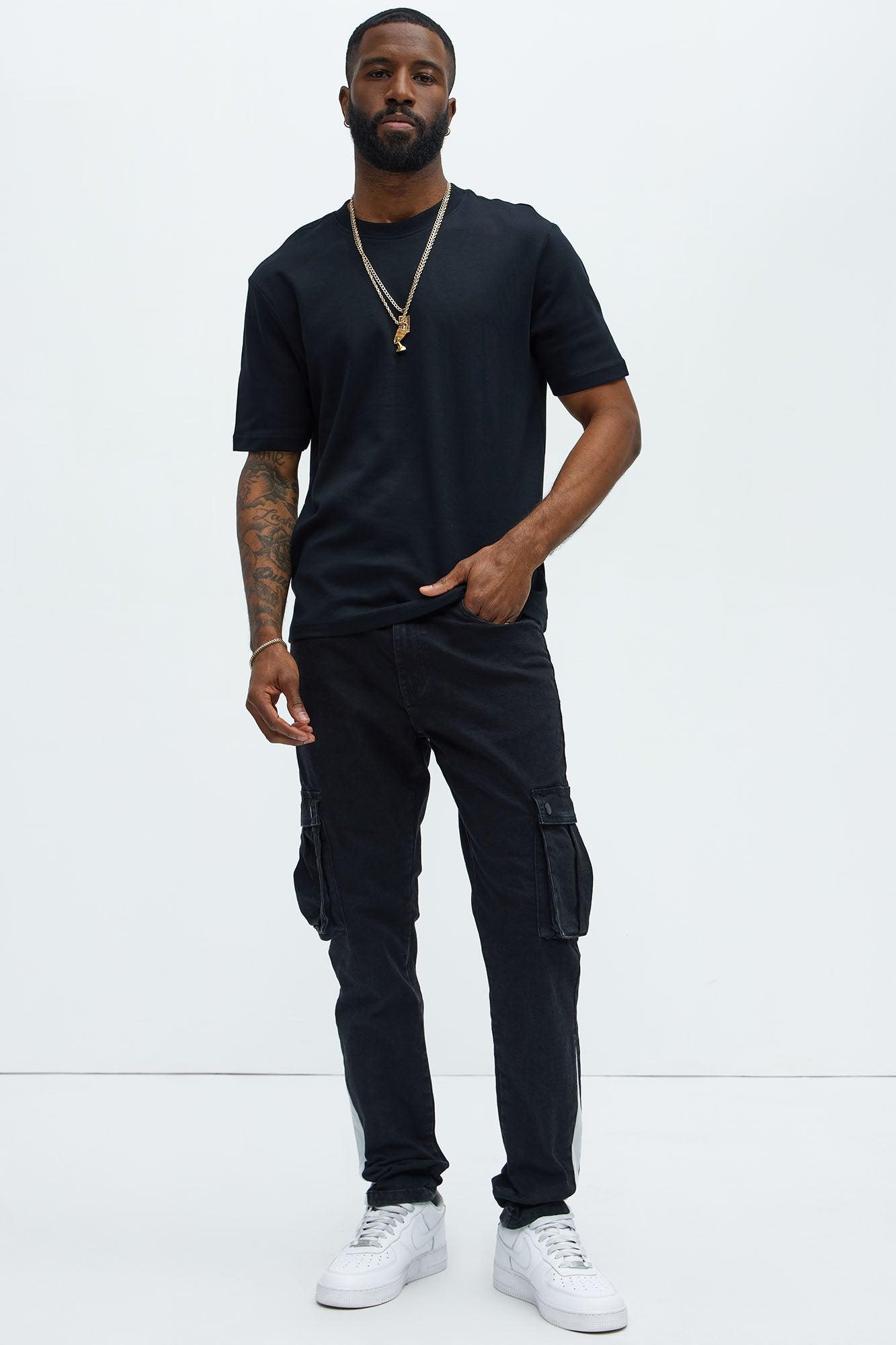 Carried Cargo Slim Jeans - Black Product Image