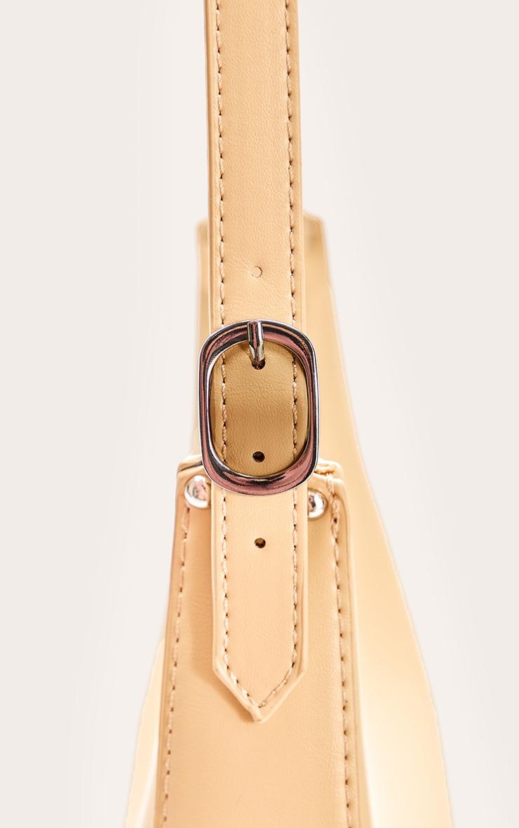 Butter Yellow Curved PU Shoulder Bag Product Image