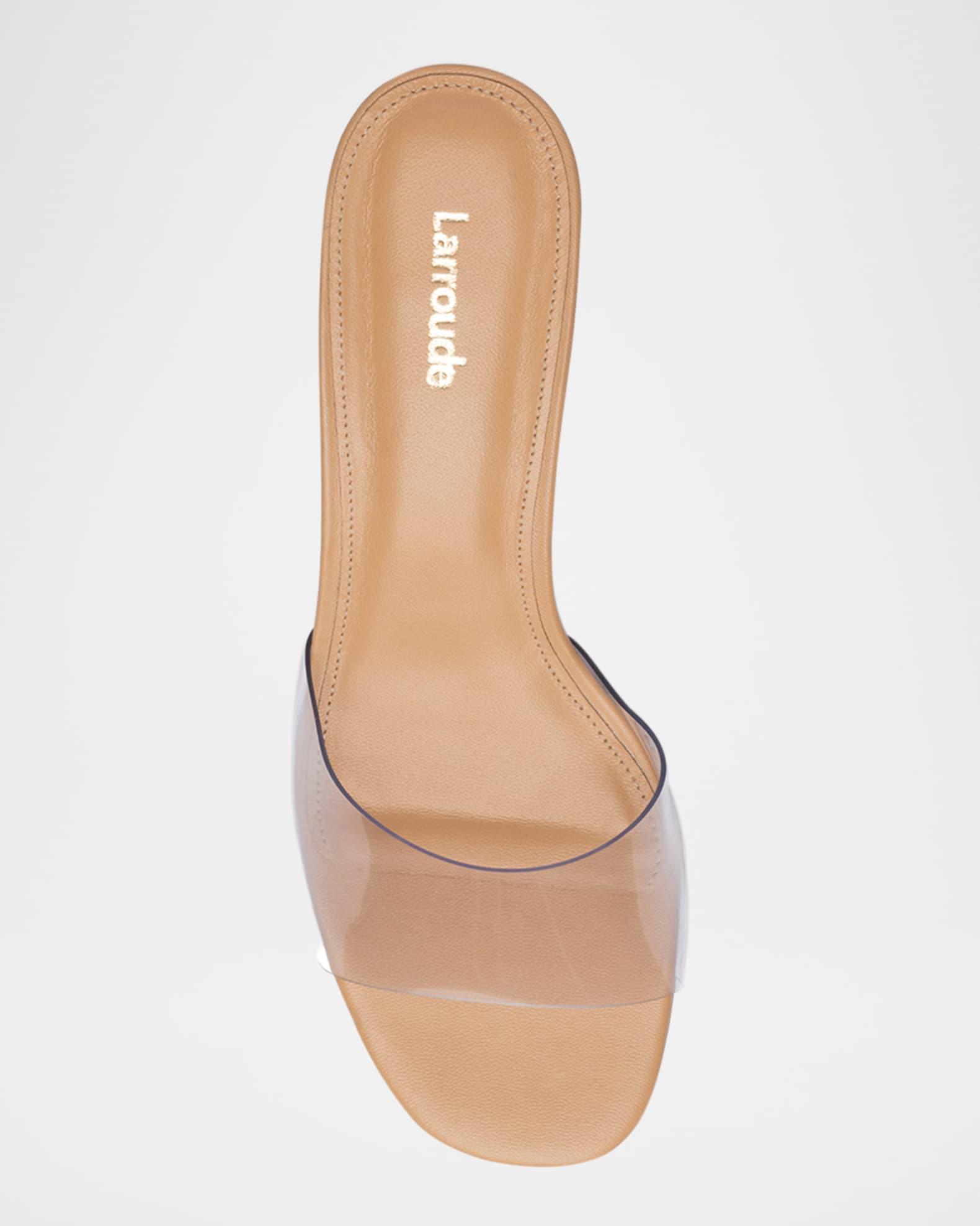 Vivi Clear Leather Kitten-Heel Mules Product Image