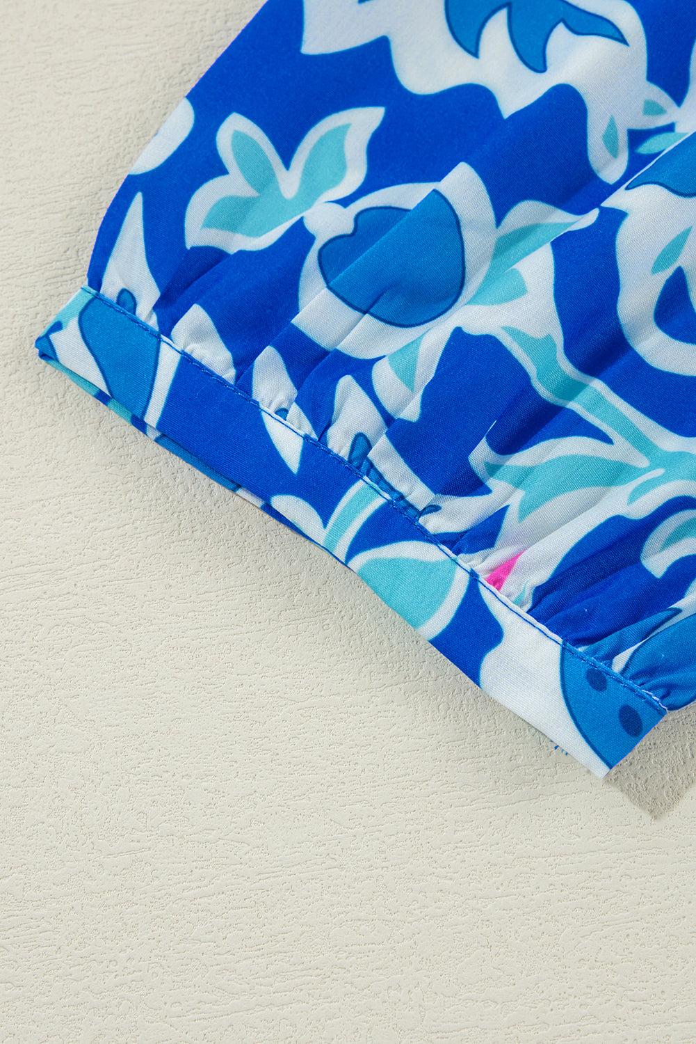 Blue, Pink & White Paisley Print Top Product Image