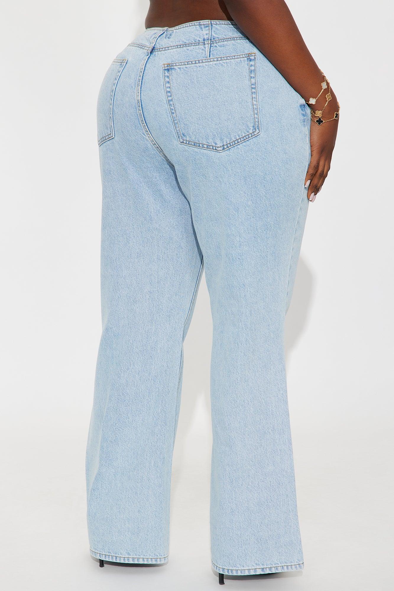 Alysia Baggy Flare Jeans - Light Wash Product Image