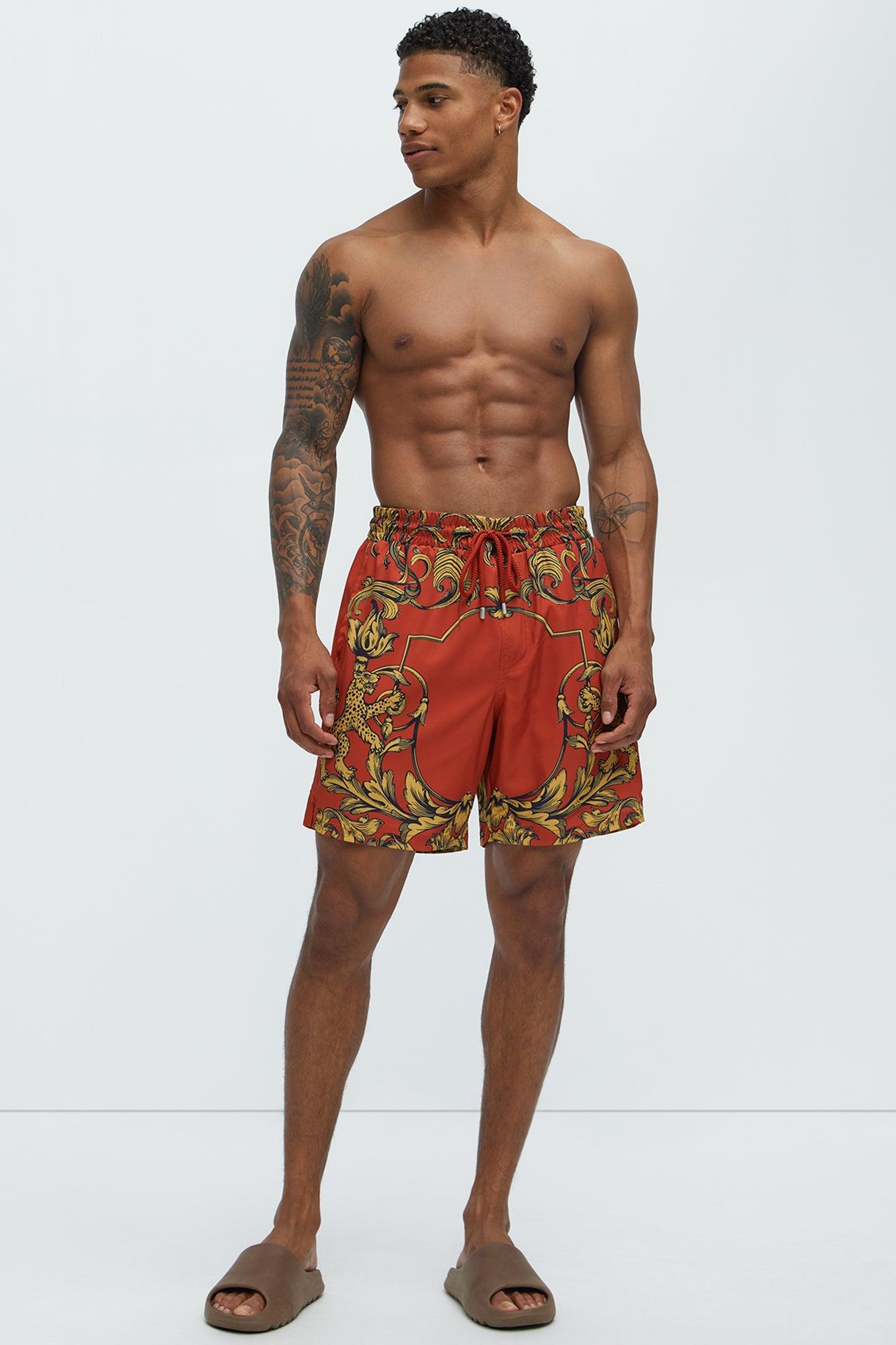 Arcola Baroque Swim Classic Trunk - Orange/combo Product Image