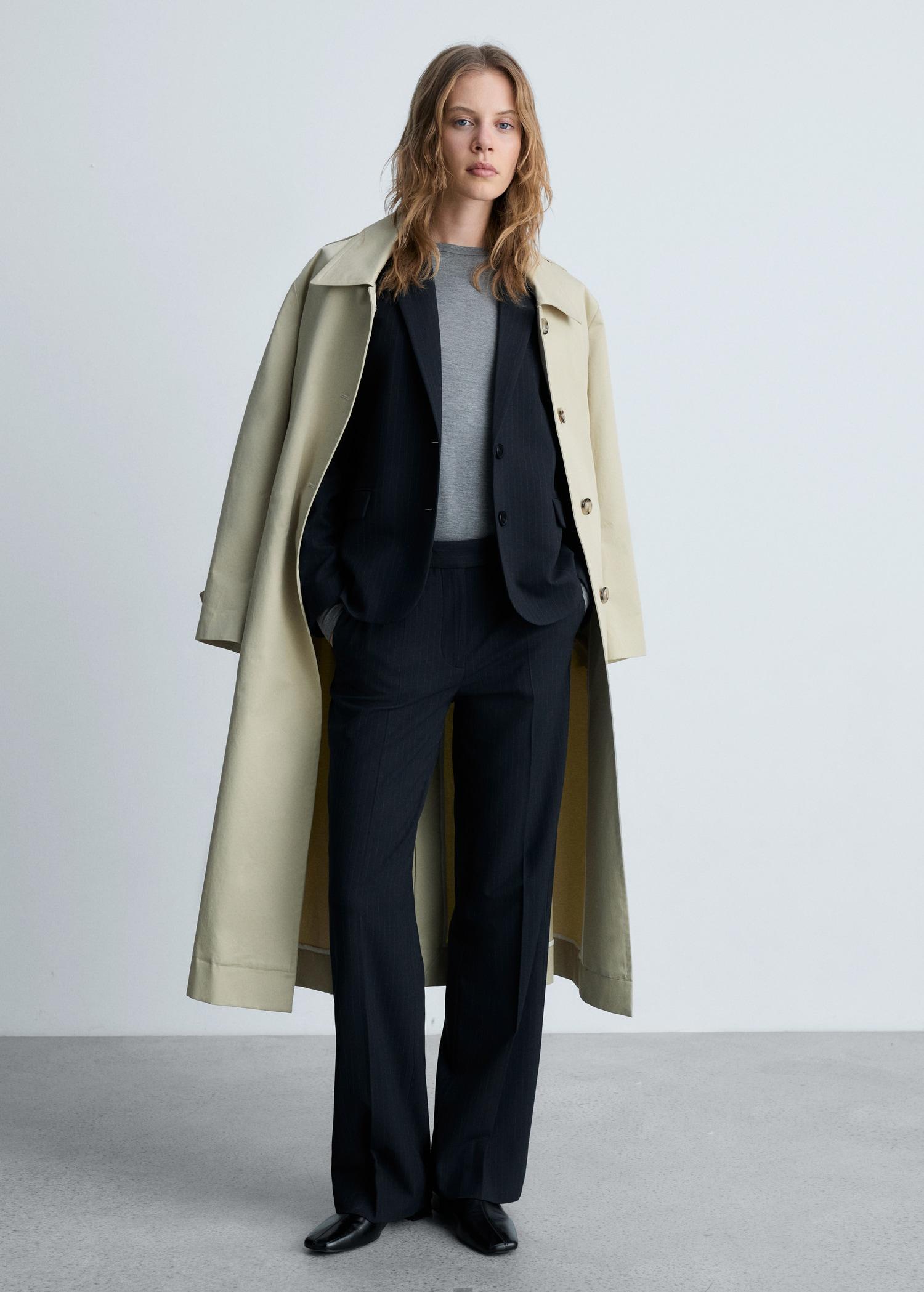 Pinstripe suit trousers - Women | MANGO USA Product Image