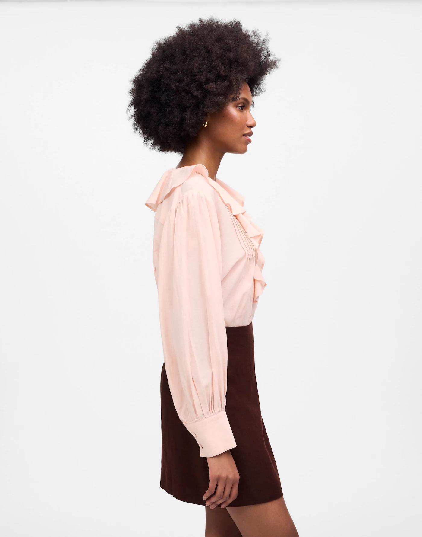 Pleated Linen Mini Skirt Product Image