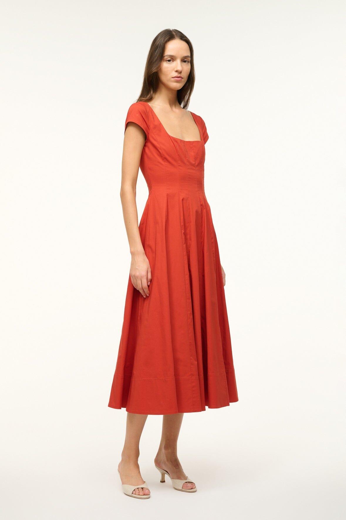 SHORT SLEEVE WELLS DRESS | RUST Product Image