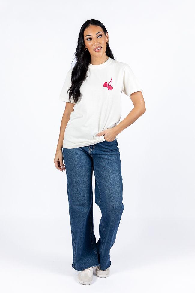 I Love You Cherry Much Ivory Comfort Color Graphic Tee SALE Product Image