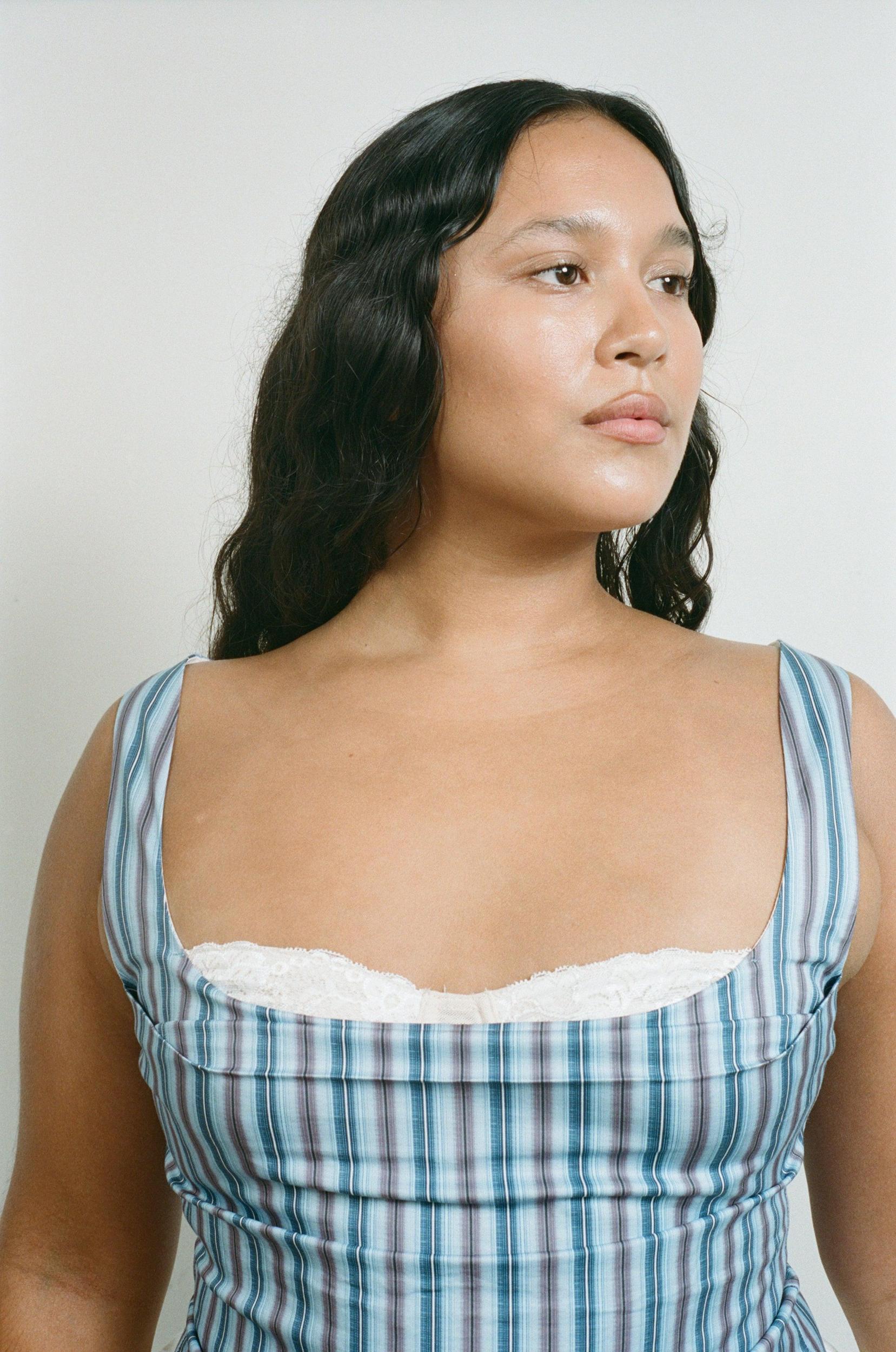 BOBBY CORSET - BLUE STRIPE Product Image