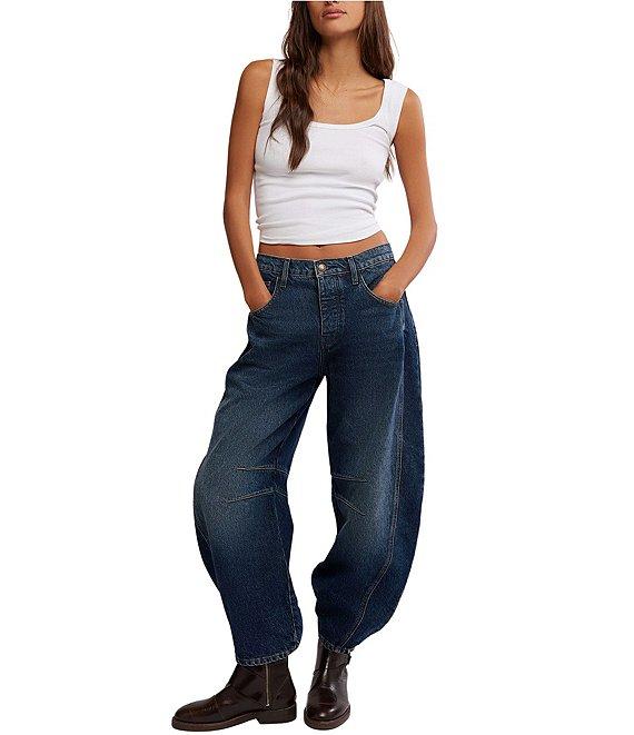Free People We The Free Good Luck Mid-Rise Wide Leg Barrel Jeans Product Image