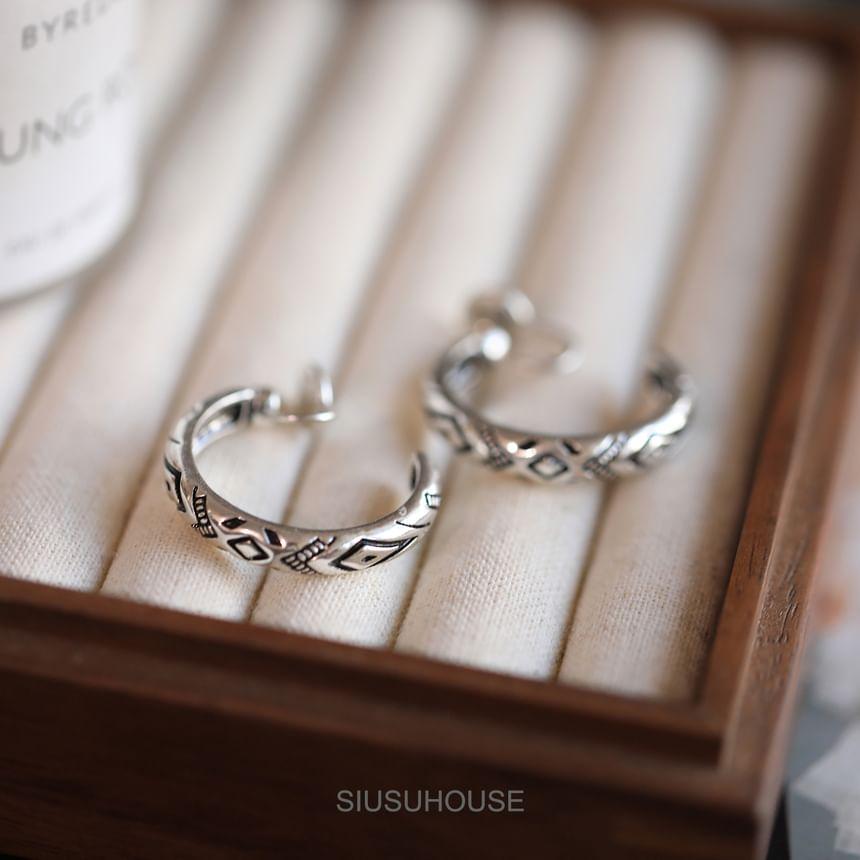 Engraved Open Hoop Earring Product Image