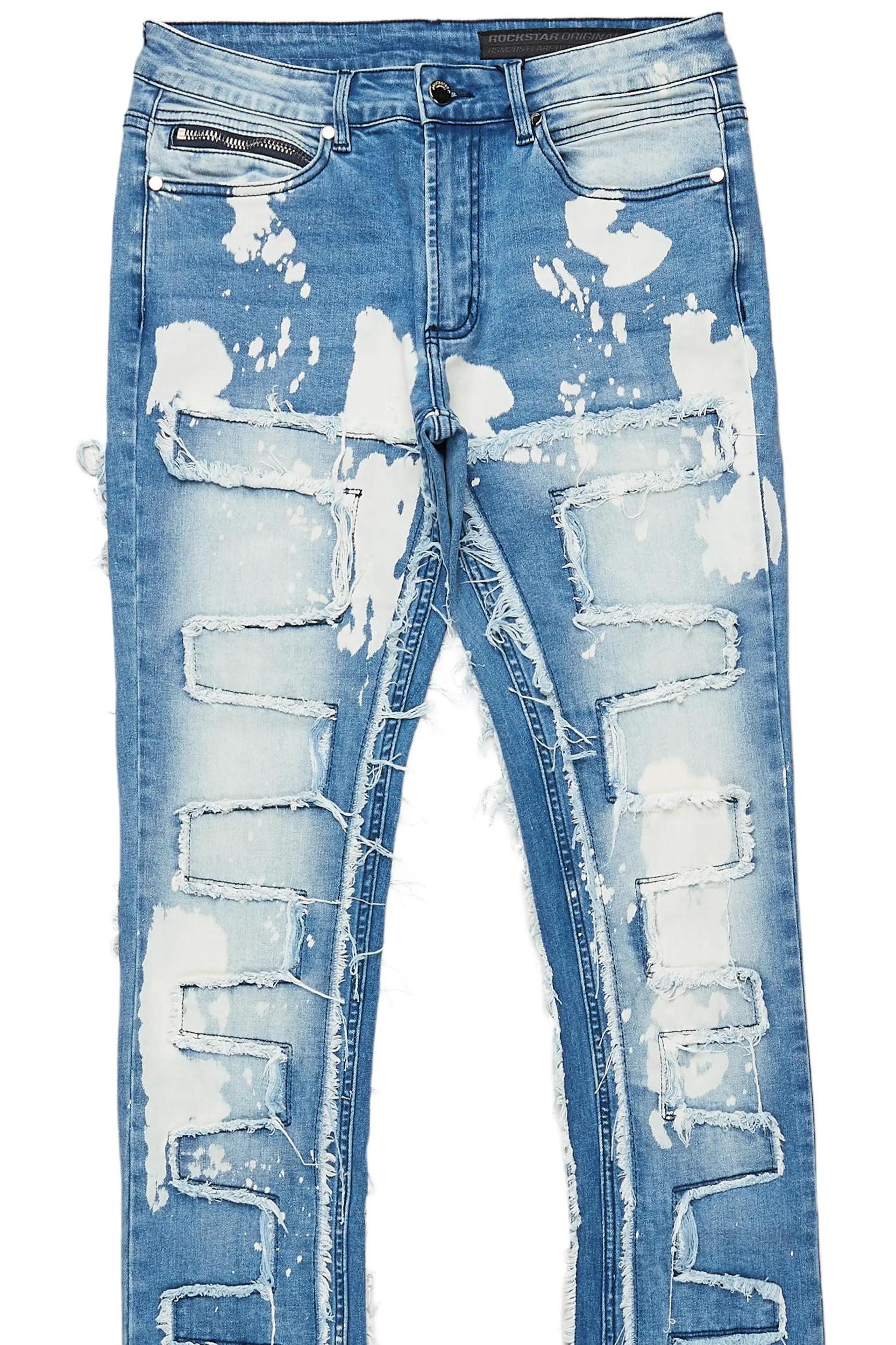 Laban Light Blue Bleach Stacked Flare Jean Male Product Image