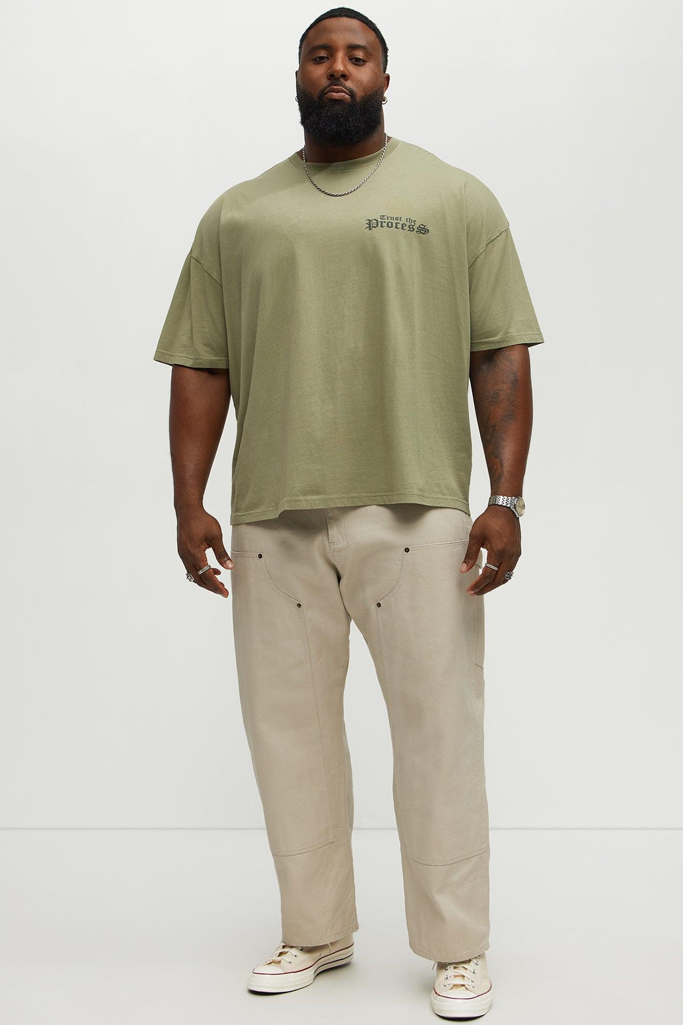 Trust The Word Oversized Short Sleeve Tee - Olive Male Product Image
