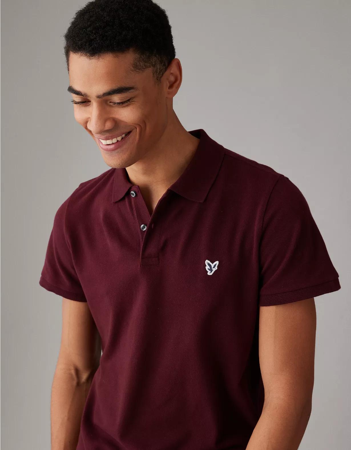 AE Lived-In Slim Fit Pique Polo Shirt Product Image