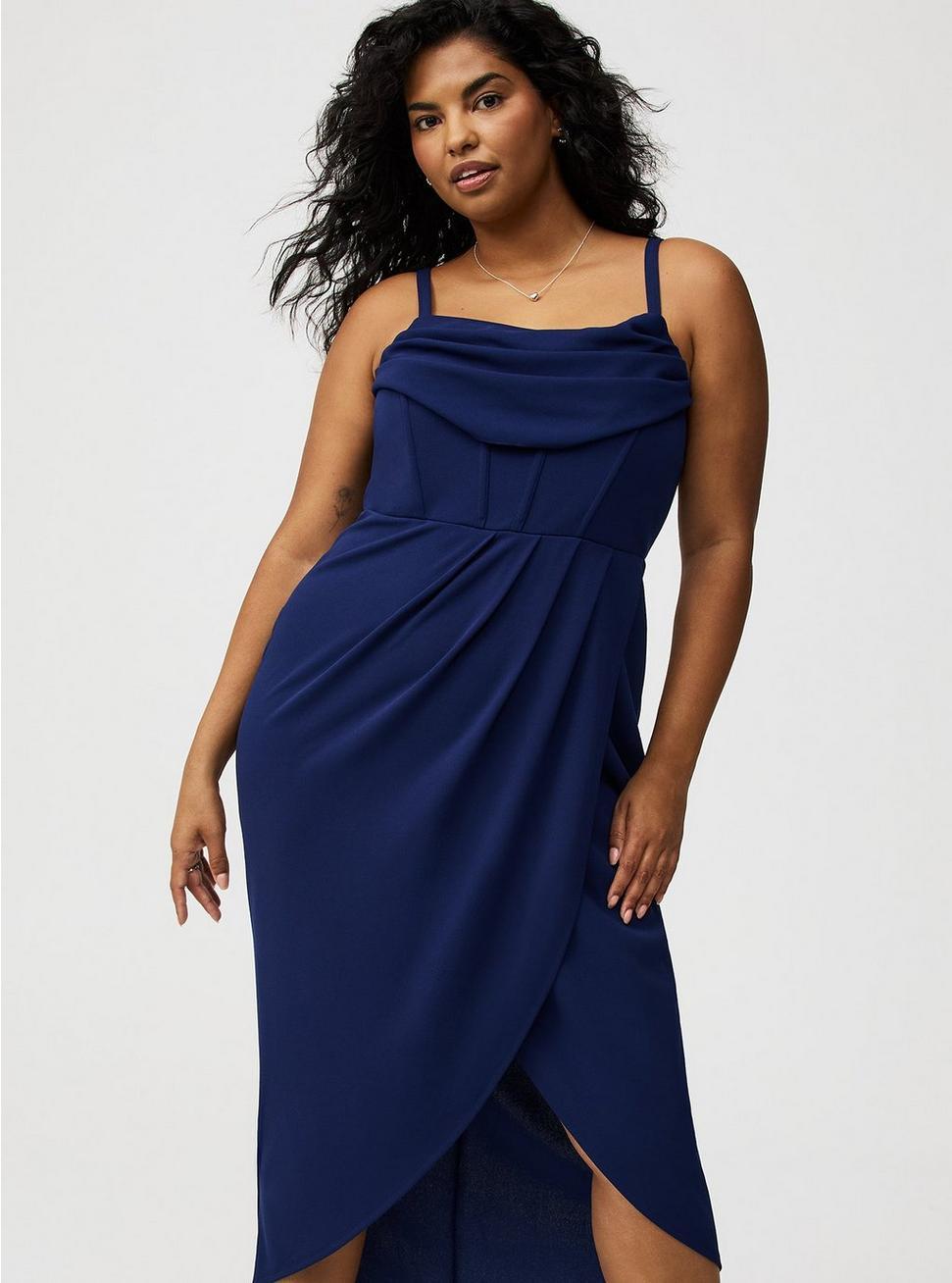 Tulip Hem Bustier Midi Dress Product Image