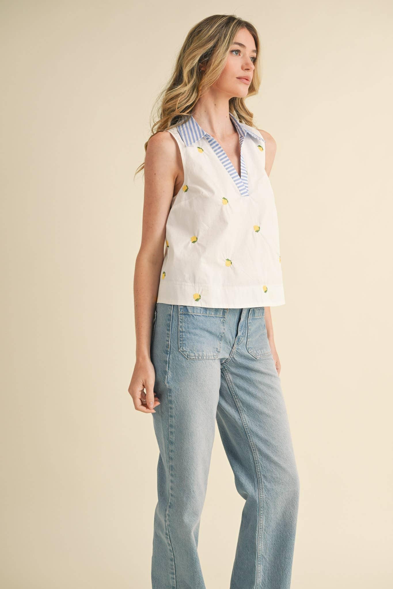 Cherry Embroidered Tank Product Image