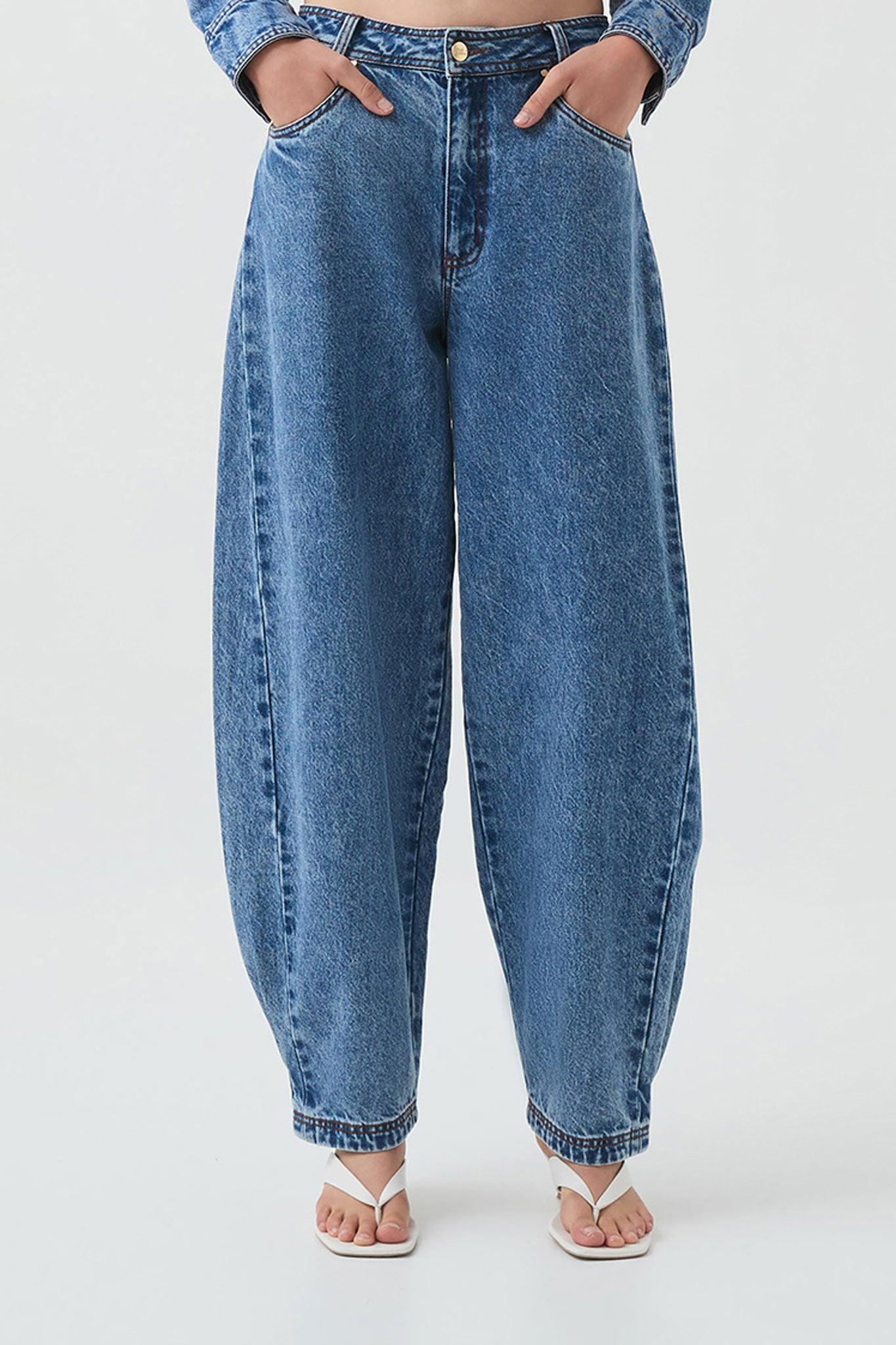 Blues Denim Barrel Jeans Product Image