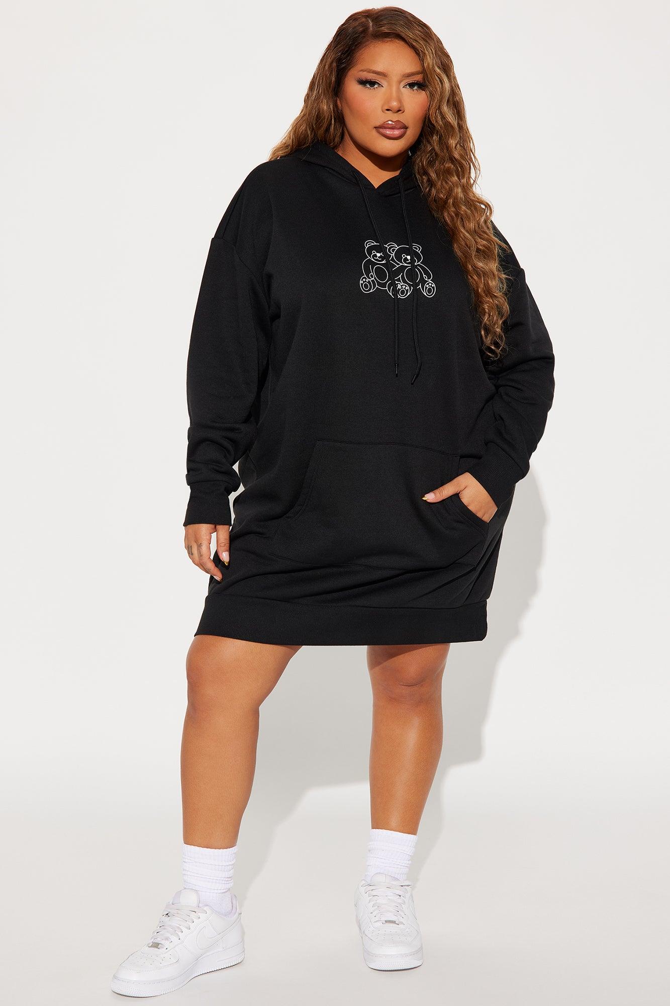 Cute As Can Be Hoodie Mini Dress - Black Product Image