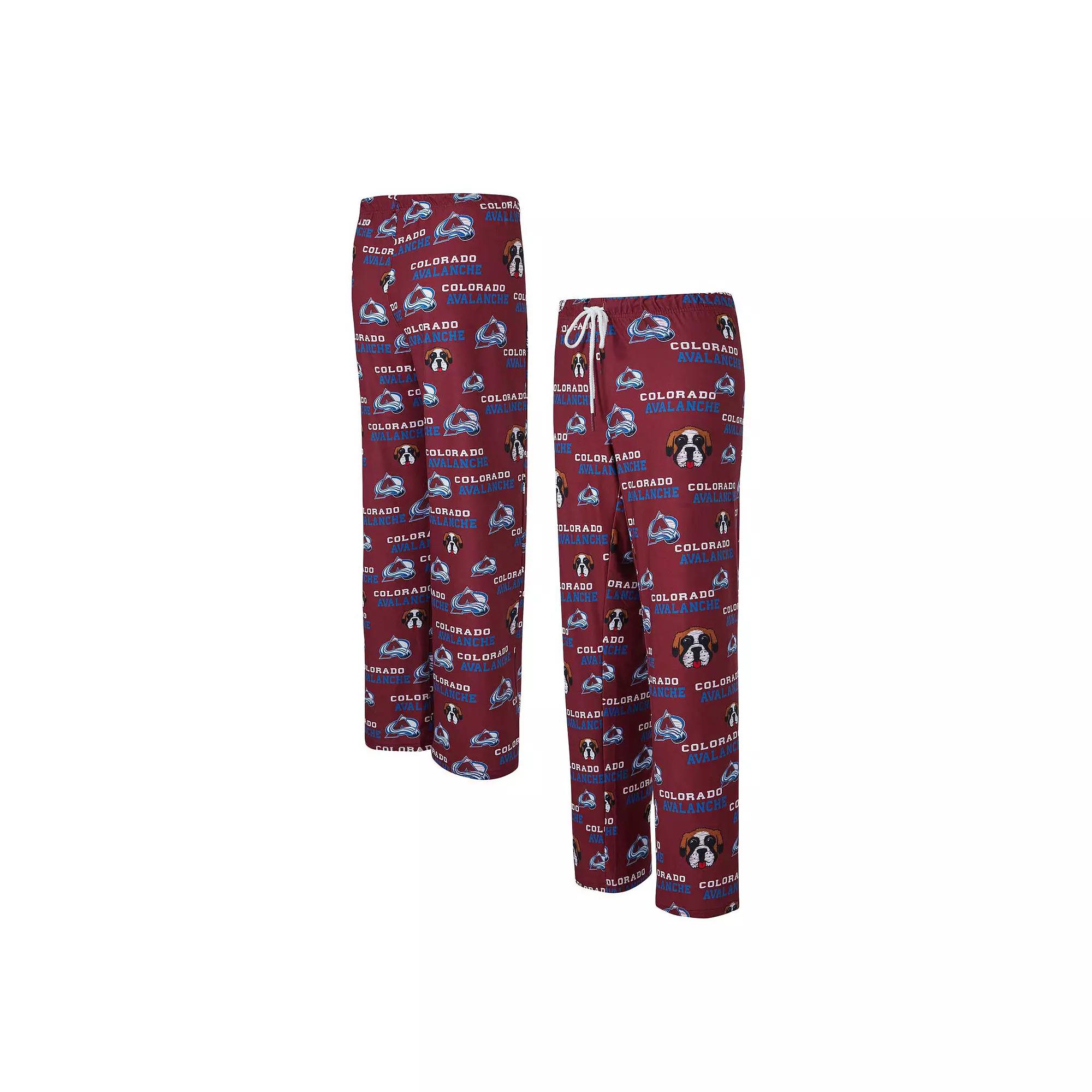 Women's Concepts Sport Burgundy Colorado Avalanche Zest Allover Print Knit Pants,  Product Image