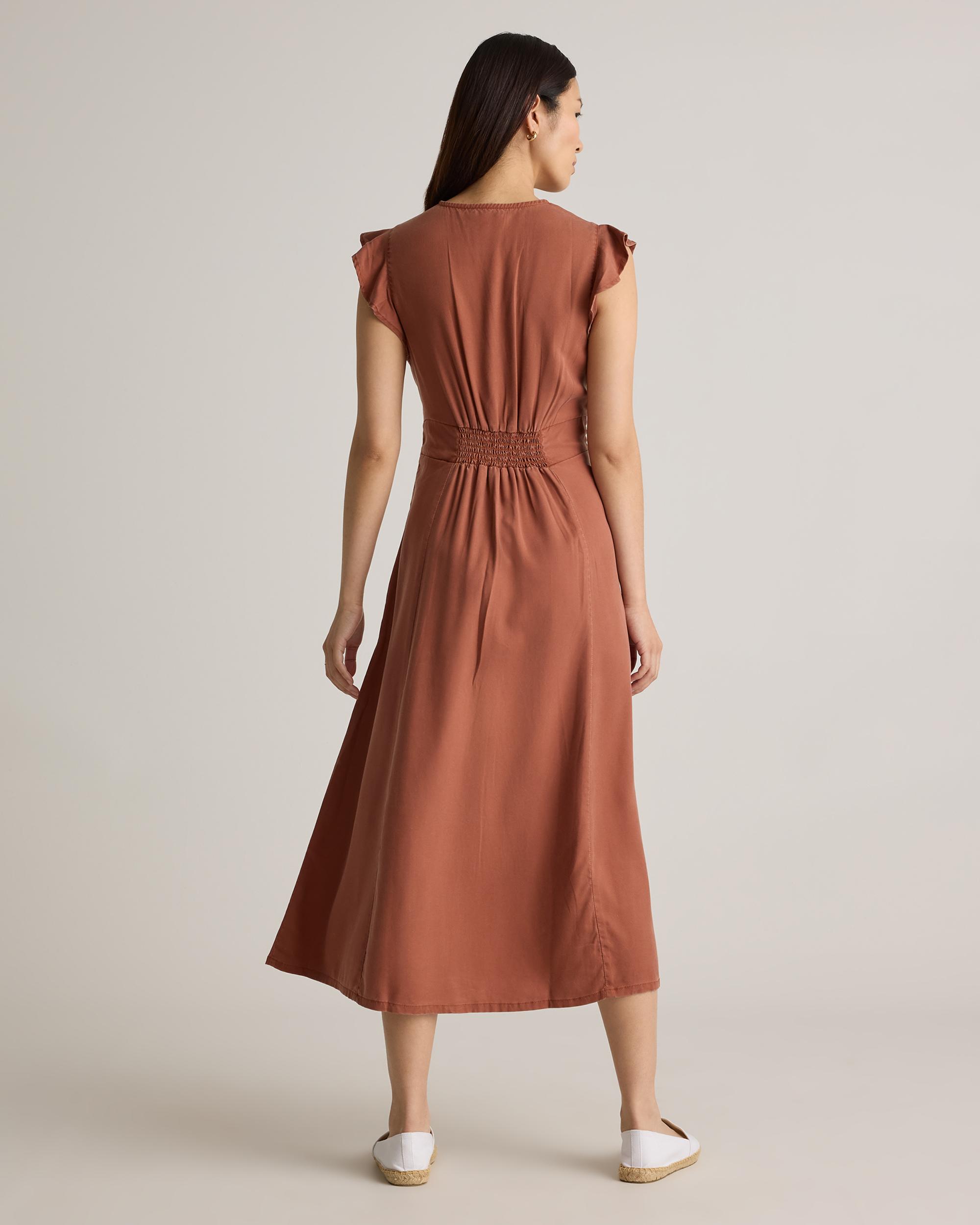 Quince | Women's Vintage Wash Tencel Button Front Midi Dress Size XS Product Image