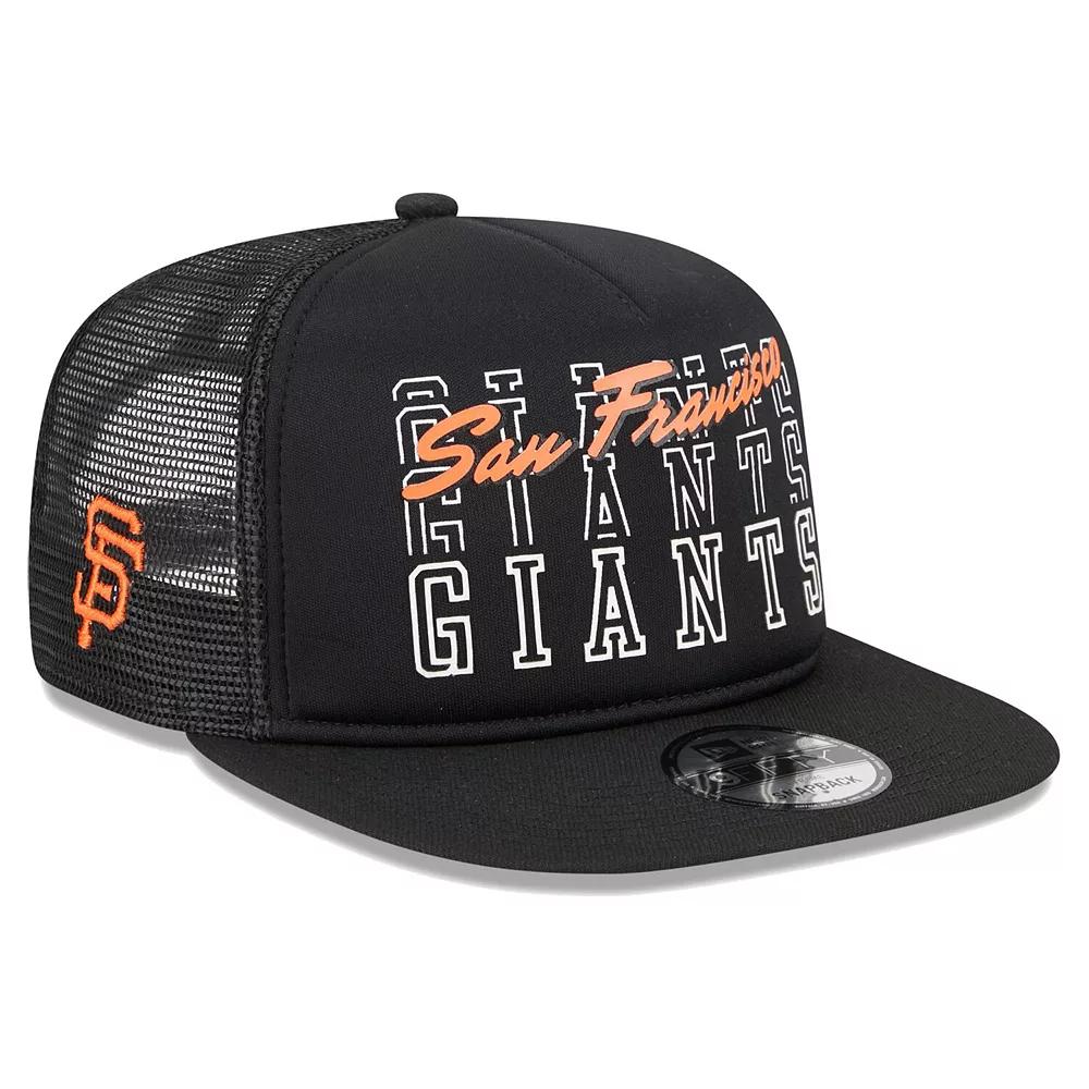 Men's New Era Black San Francisco Giants Street Team A-Frame Trucker 9FIFTY Snapback Hat Product Image