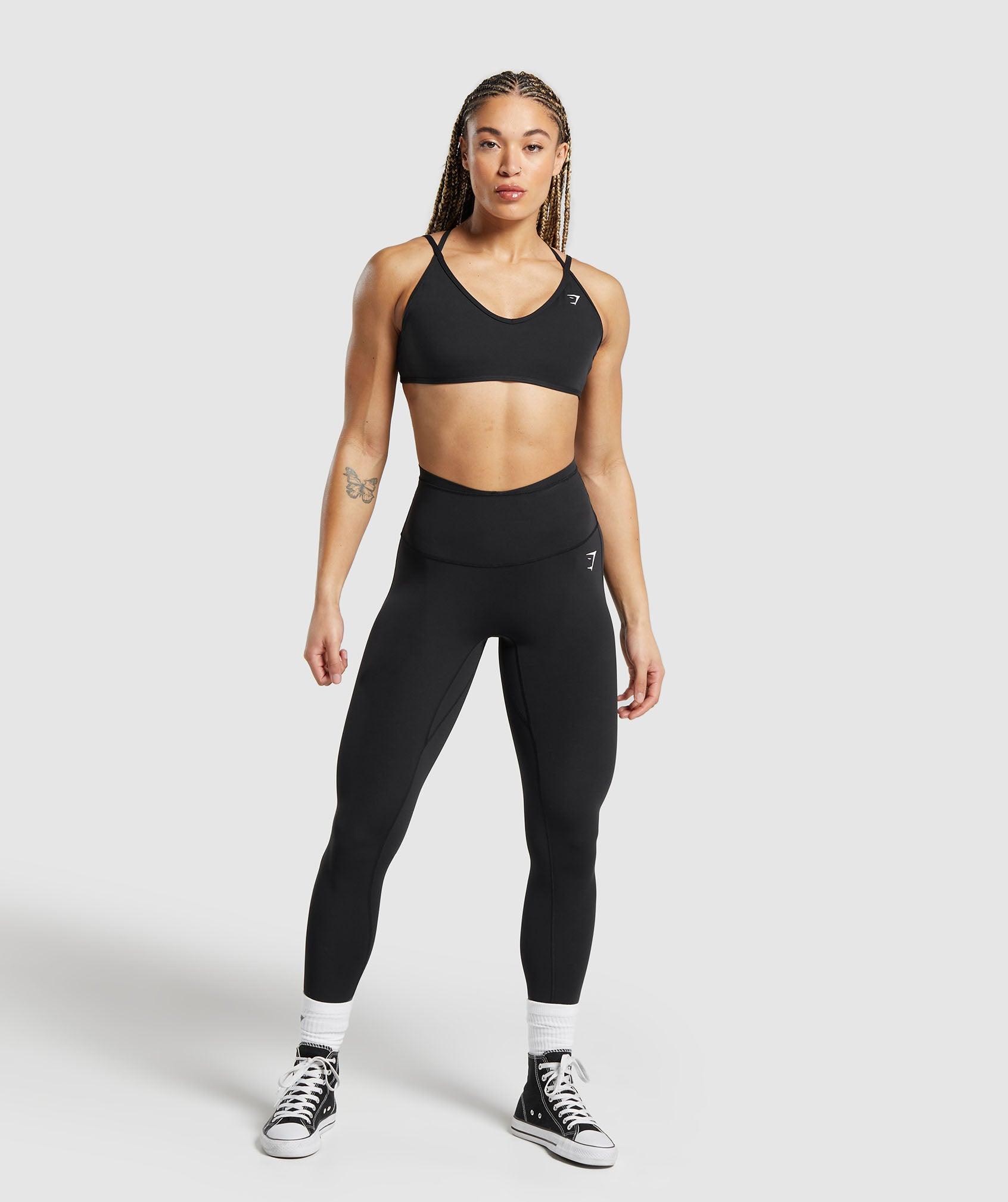Gymshark Mesh Waistband Leggings - Black Female Product Image