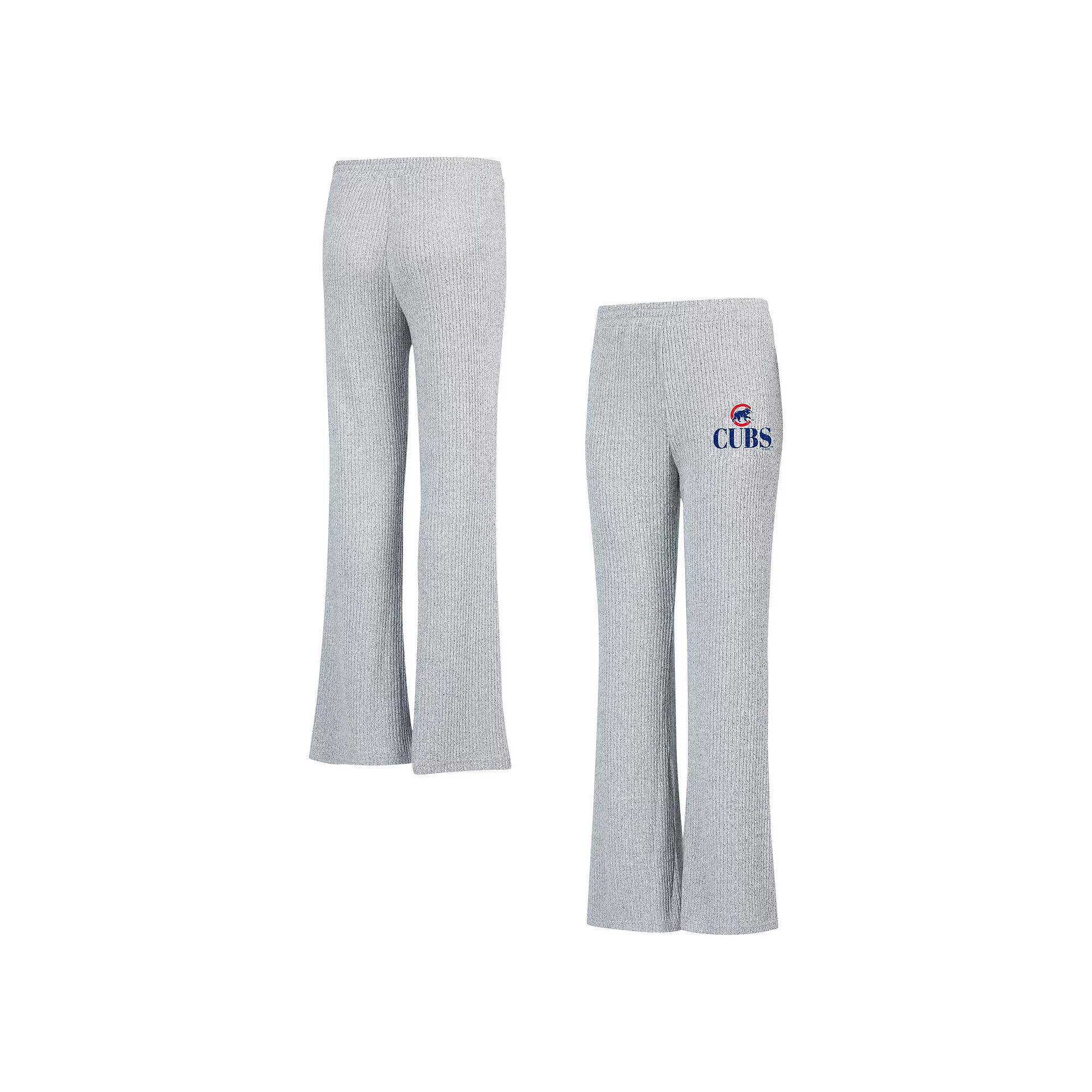 Women's Concepts Sport Gray Chicago Cubs Juniper Rib Knit Flare Sleep Pants,  Product Image