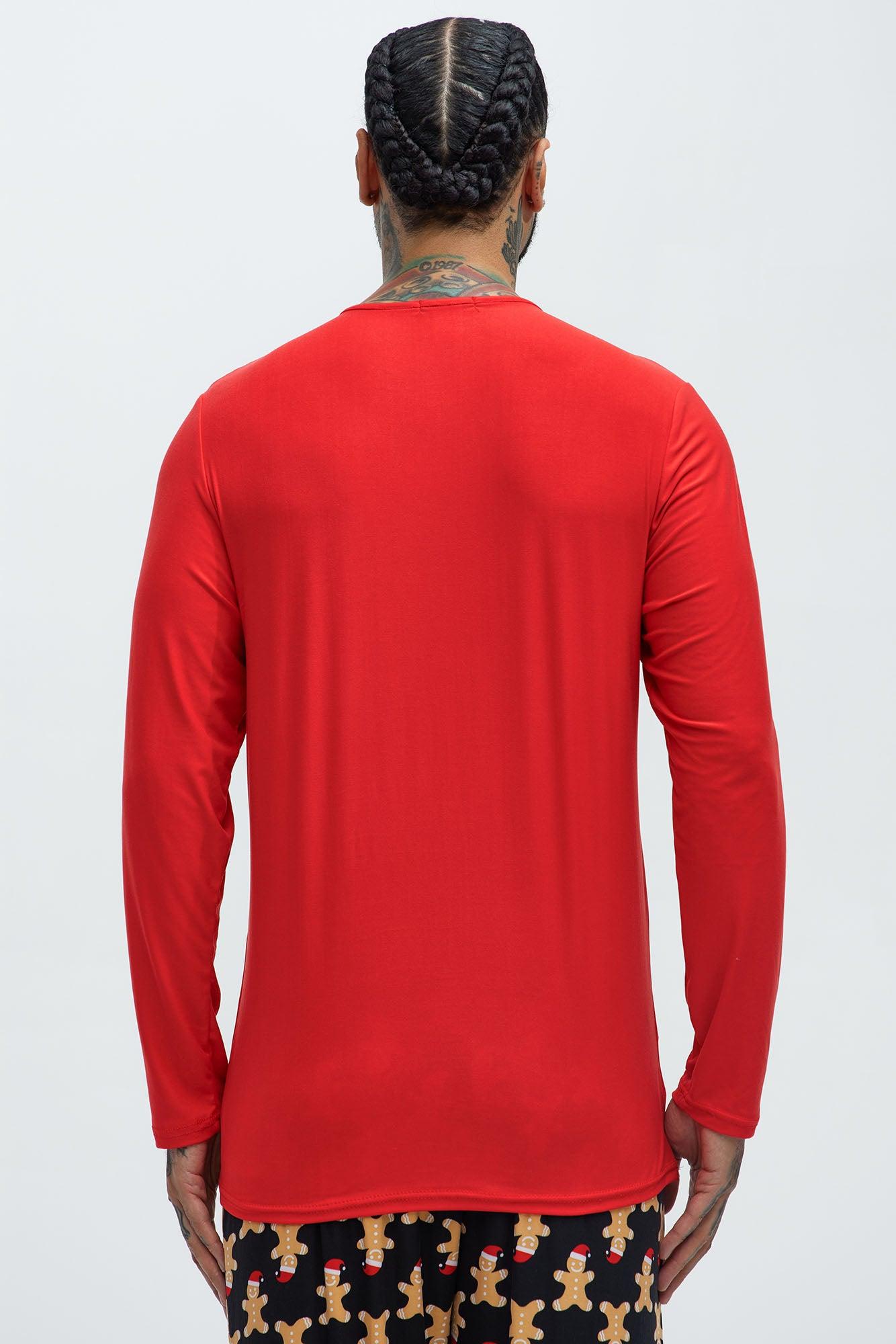 Holiday Squad Gingerbread Holiday PJ Set - Red/Black Product Image