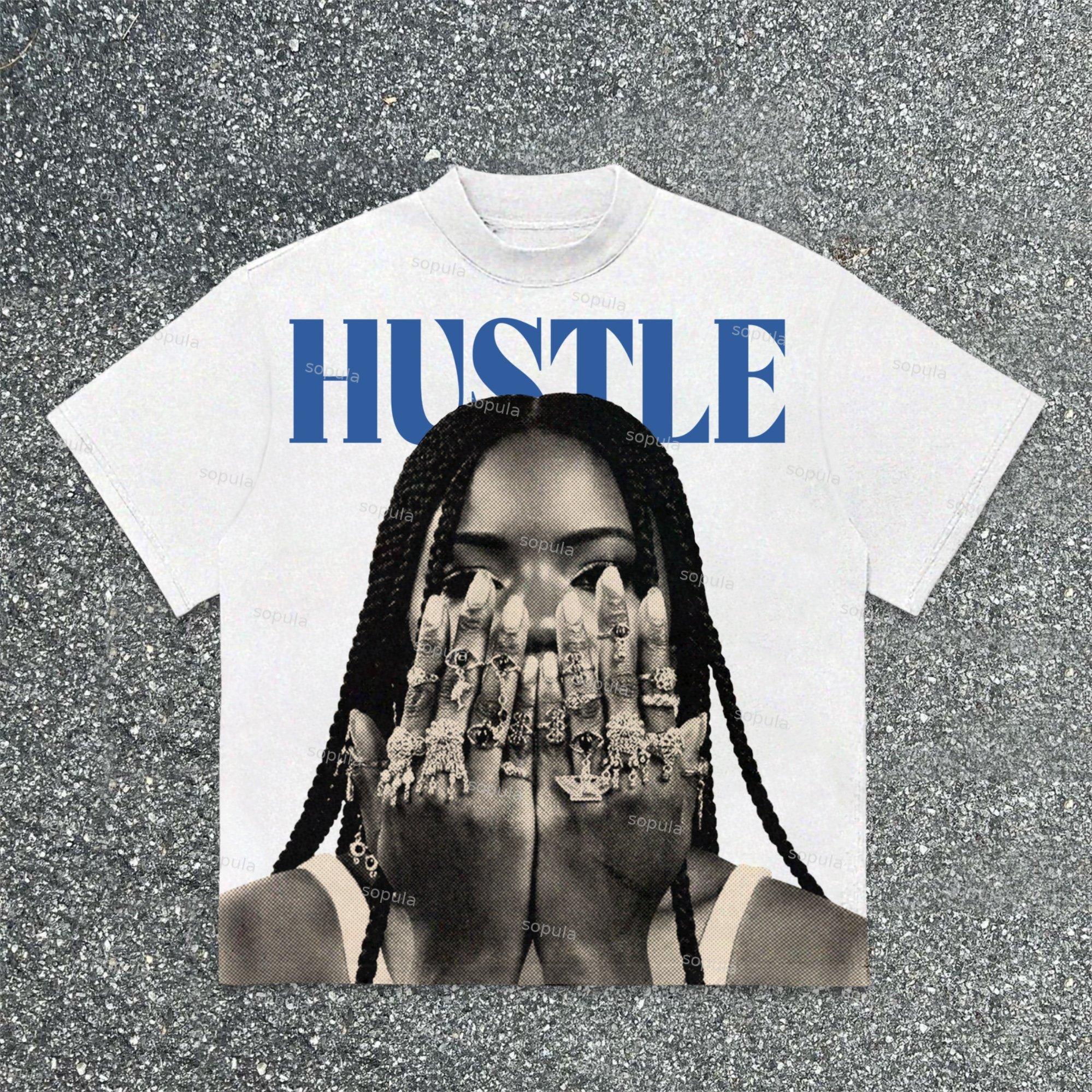 Sopula Struggle Street Retro Character Portrait Graphics Cotton T-Shirt Product Image