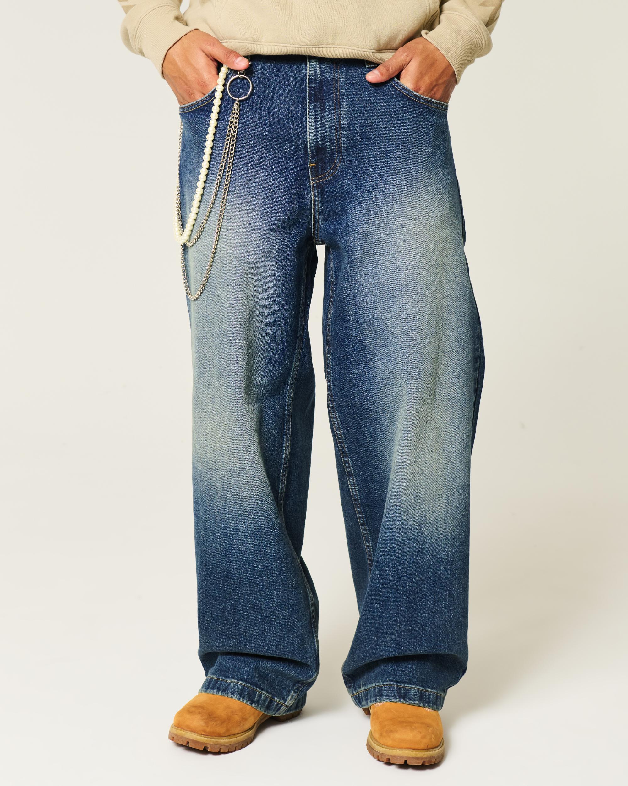 Dark Wash Super Baggy Jeans Product Image