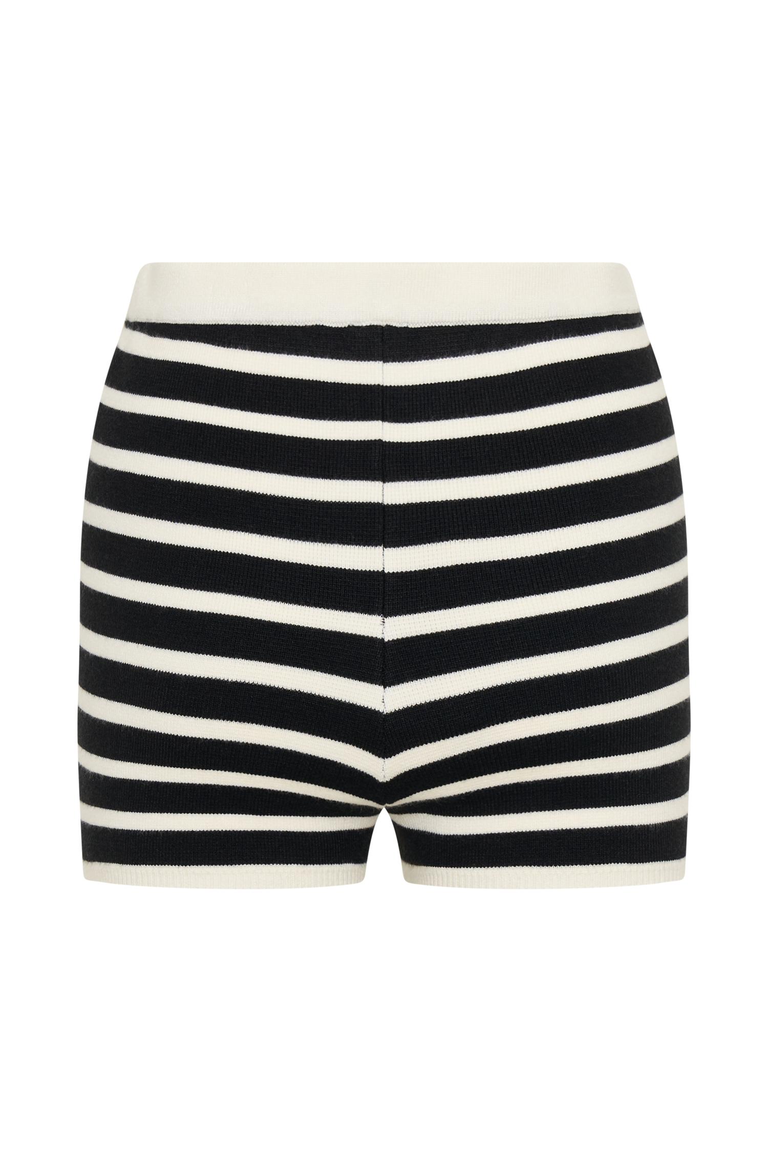 Tabitha Stripe Knit Shorts - Black/White Product Image