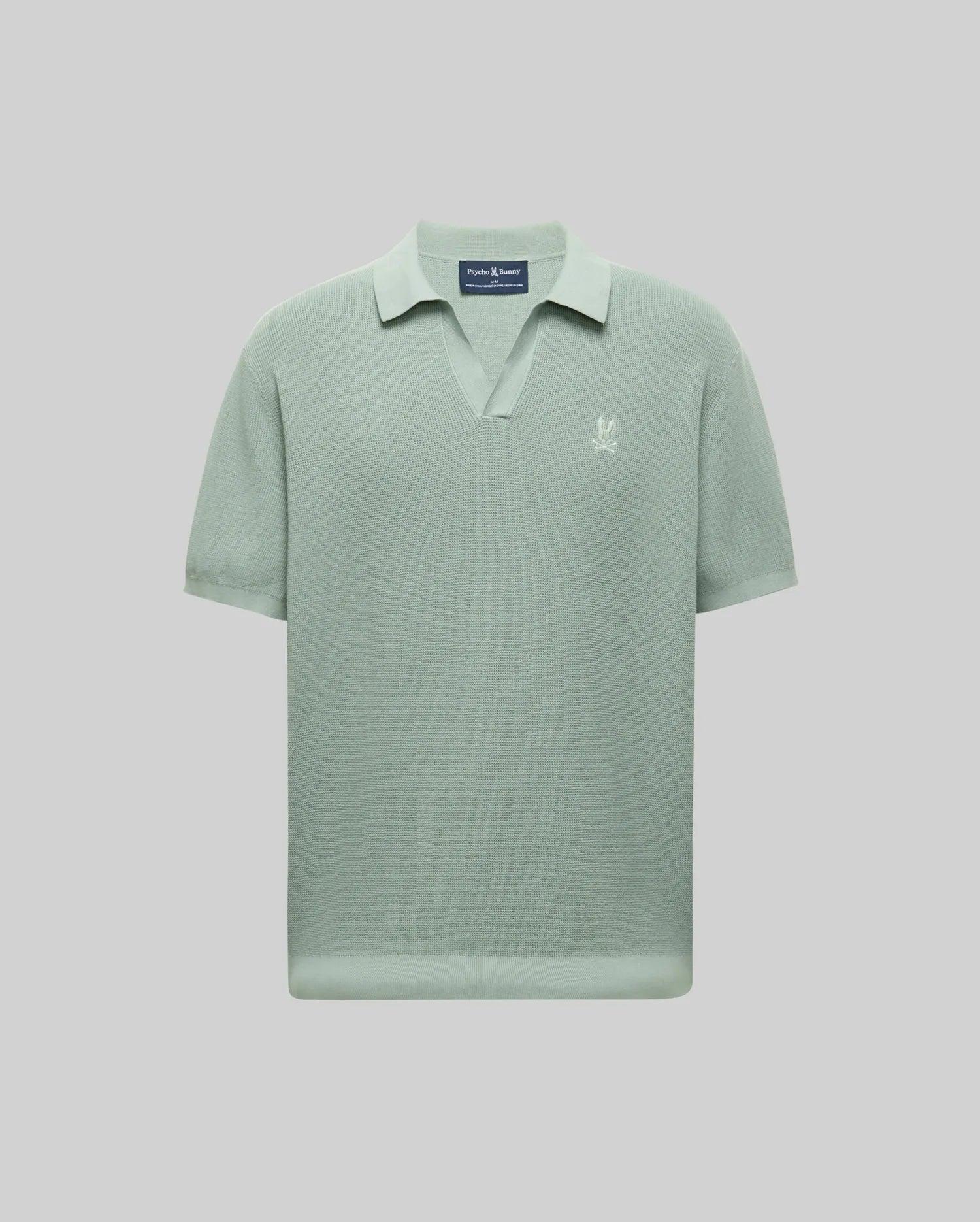 MENS LEETON JOHNNY COLLAR KNIT POLO - B6E562F200 Male Product Image