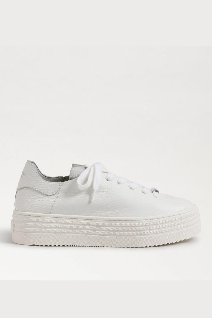 Pippy Lace Up Platform Sneaker - White Leather Product Image