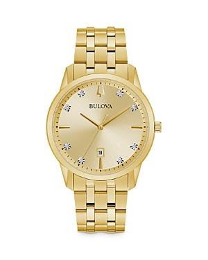 Bulova Mens Diamond Accent Gold-Tone Stainless Steel Watch - 97D123K Gold Tone Product Image