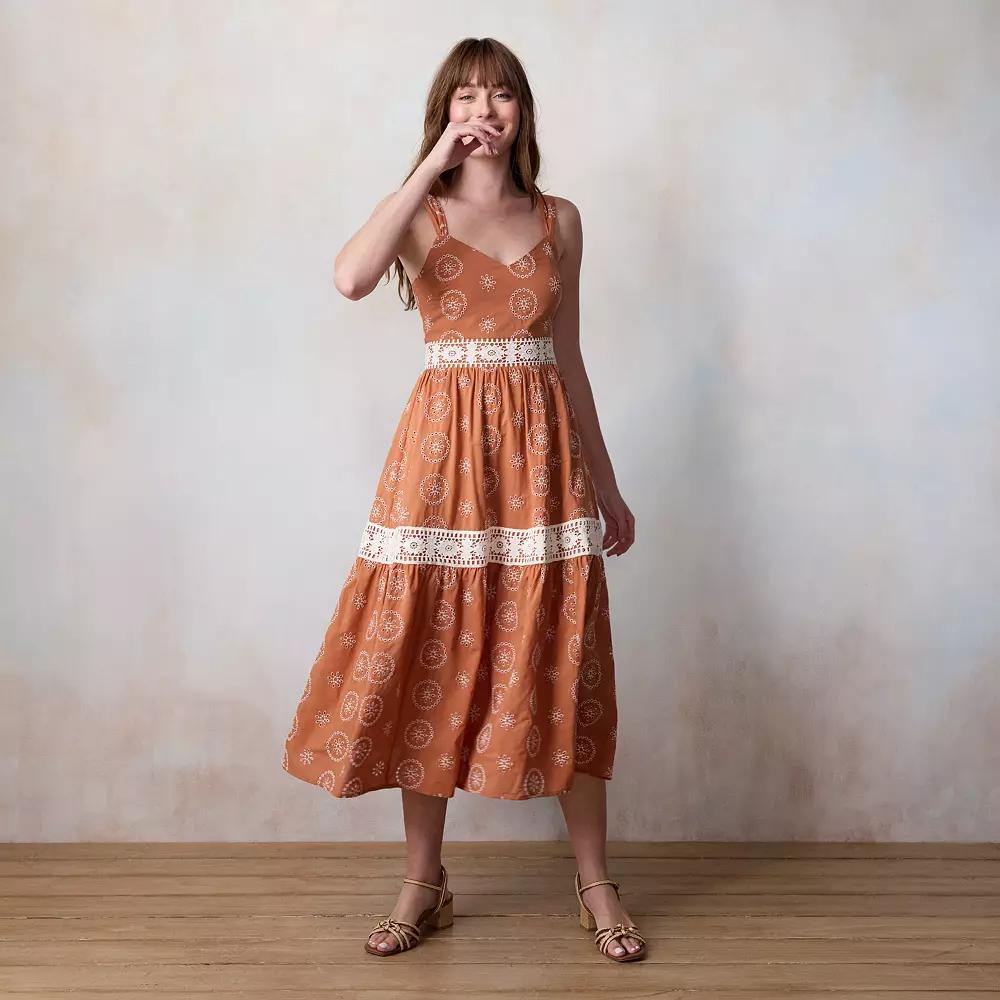 Women's LC Lauren Conrad Crochet Trim Maxi Dress, Size: XS, Terracotta House Product Image