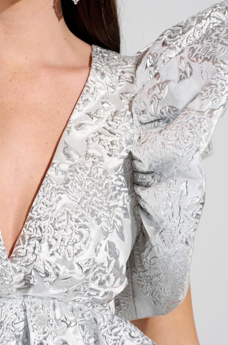 BELLE OF THE BALL BROCADE MINI DRESS Product Image