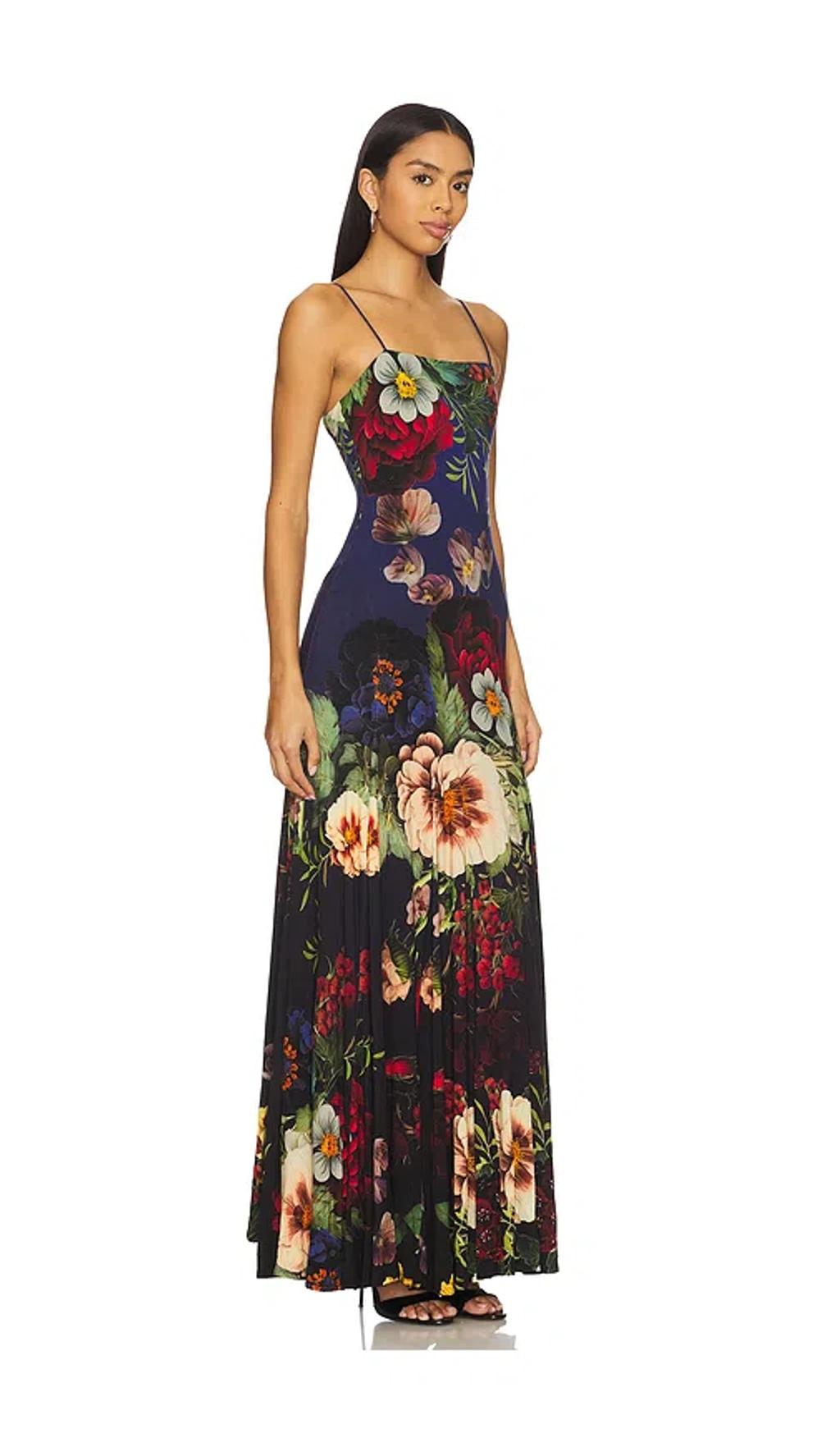 ALICE AND OLIVIA Augusta Spaghetti-strap Floral Maxi Dress In Multi Product Image