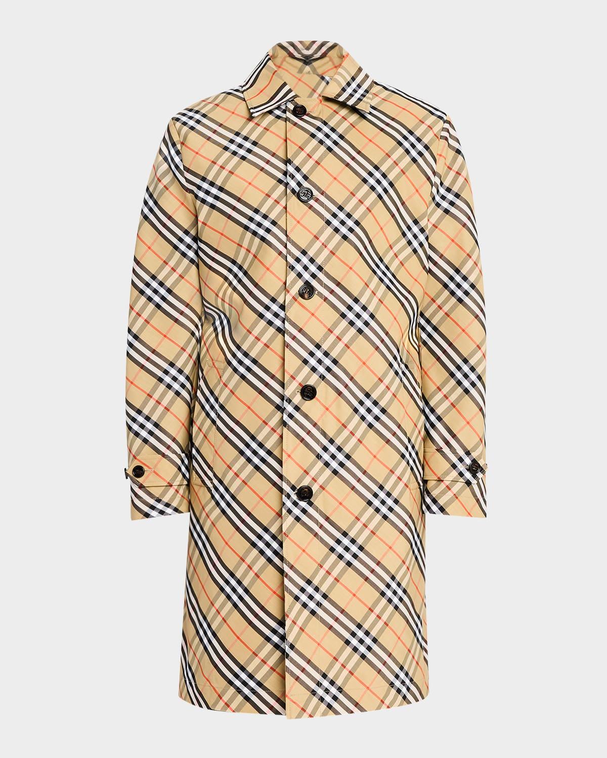 Men's Check Topcoat Product Image