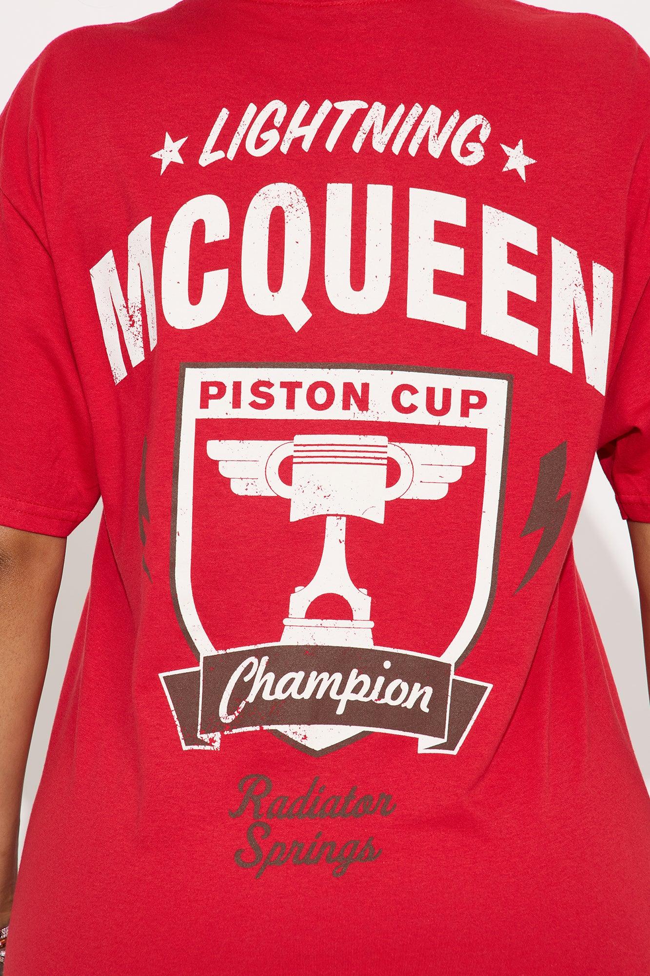 Lightening Car Trophy Oversized Tee - Red Product Image