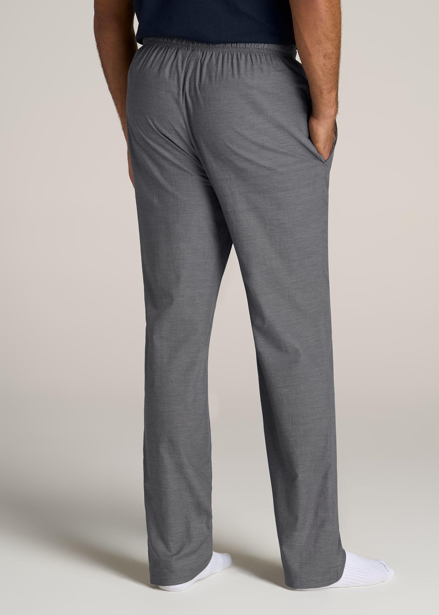 Woven Pajama Pants for Tall Men in Grey Pin Dot Male Product Image