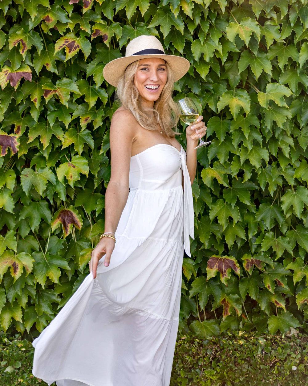 The Jetset - White Bamboo Bandeau Maxi Dress Product Image