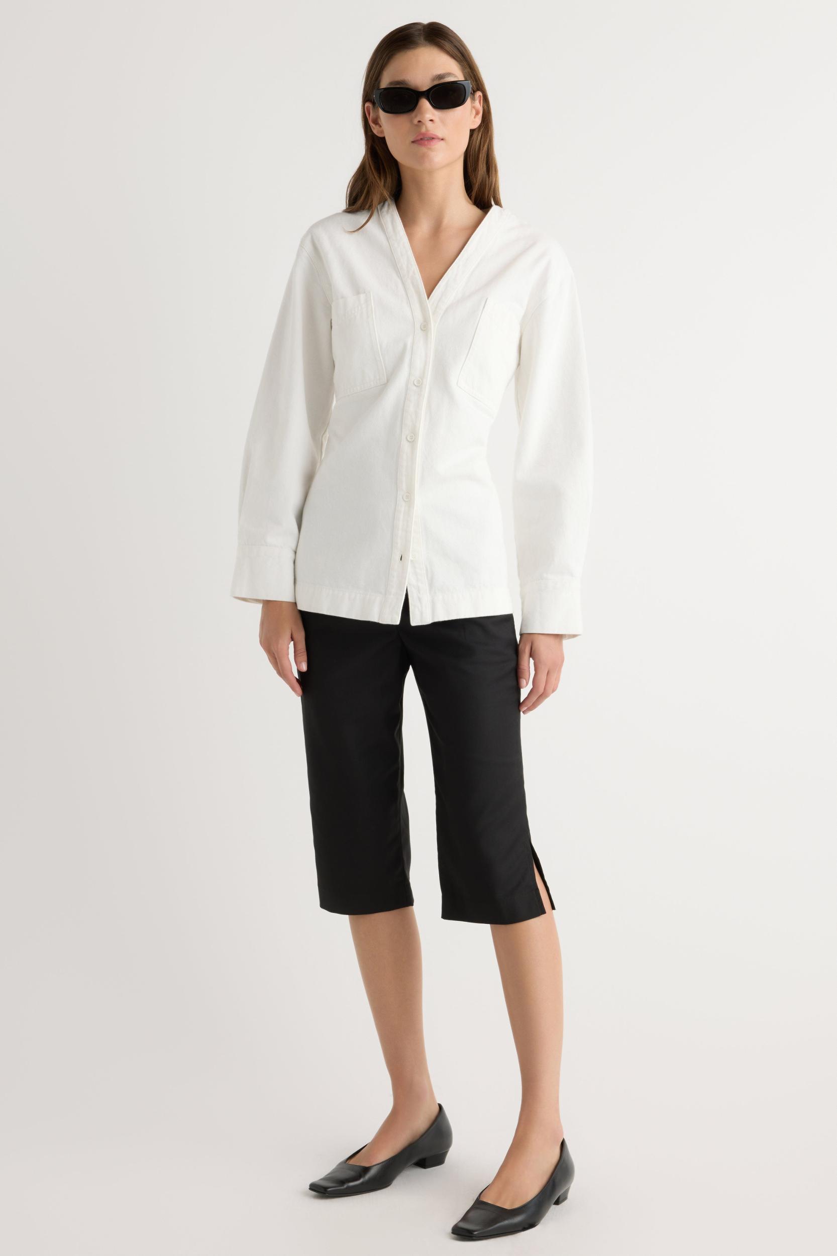 Emmett Structured-Sleeve Denim Jacket Product Image