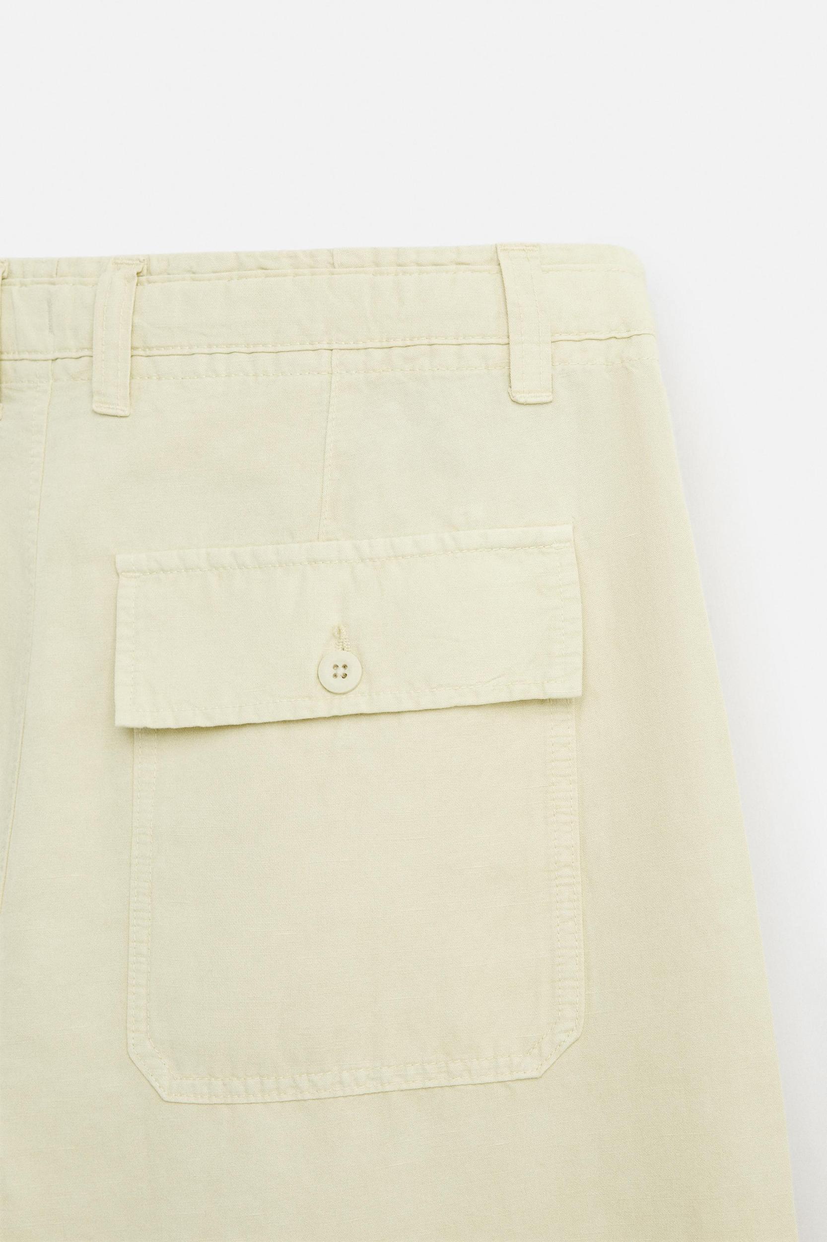 STRAIGHT FIT LINEN COTTON PANTS Product Image