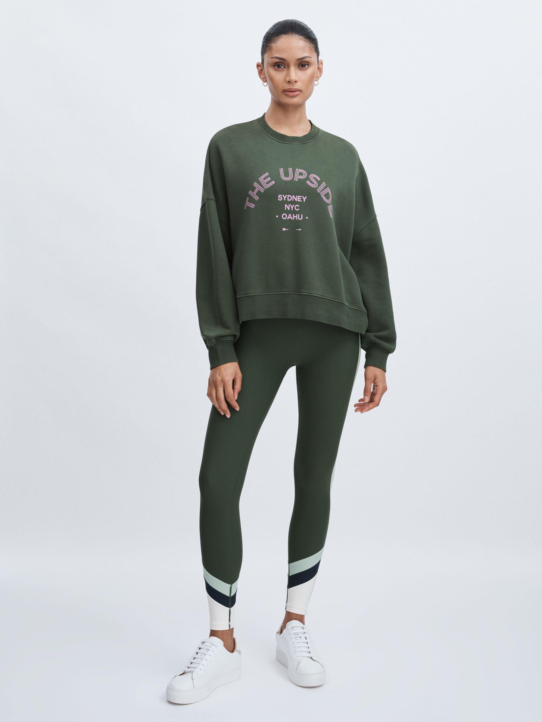 The Upside Cotton Crew-Neck Sweatshirt in Green Product Image