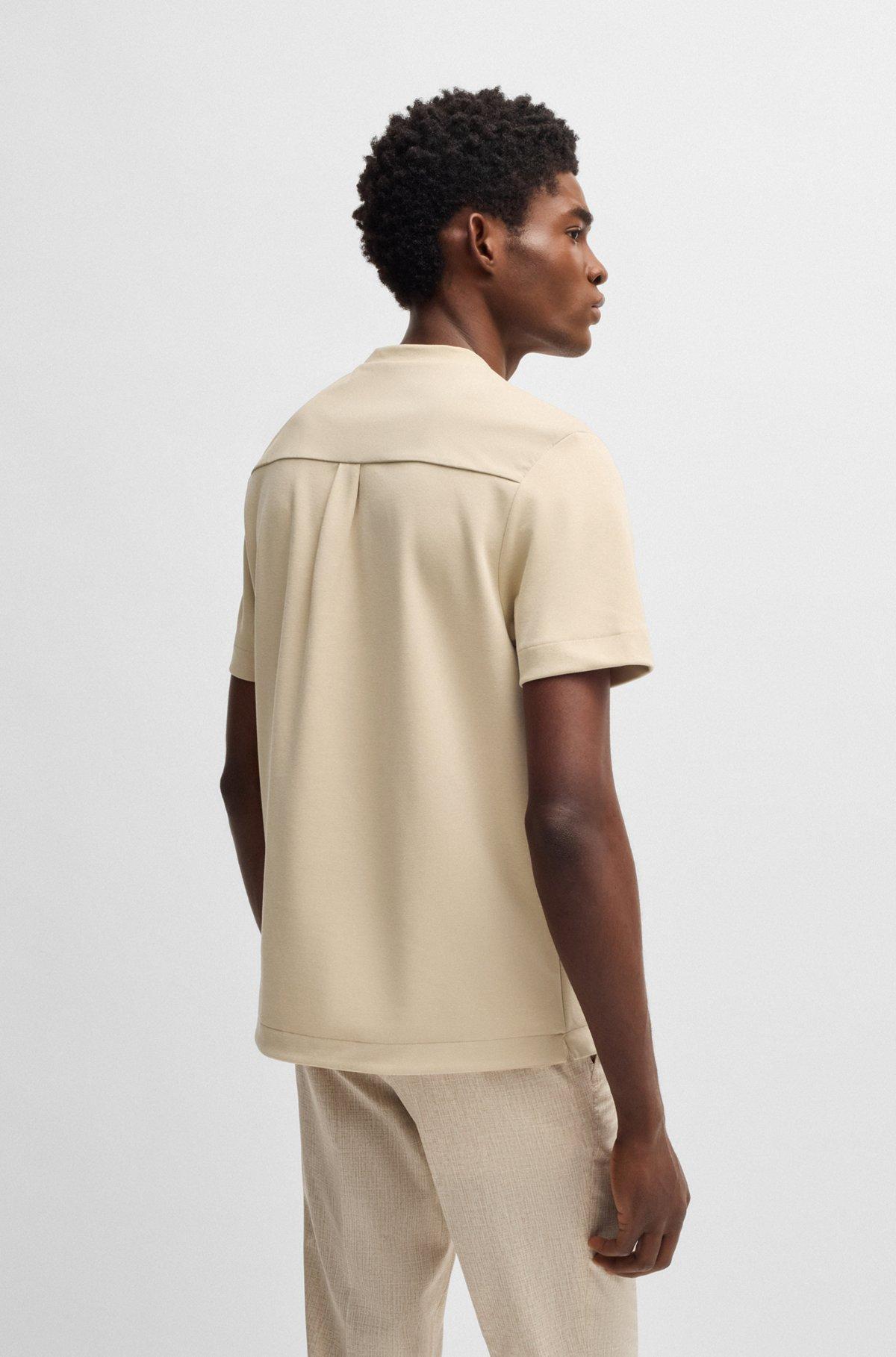 BOSS - T-shirt with tonal trims - Light Beige Product Image