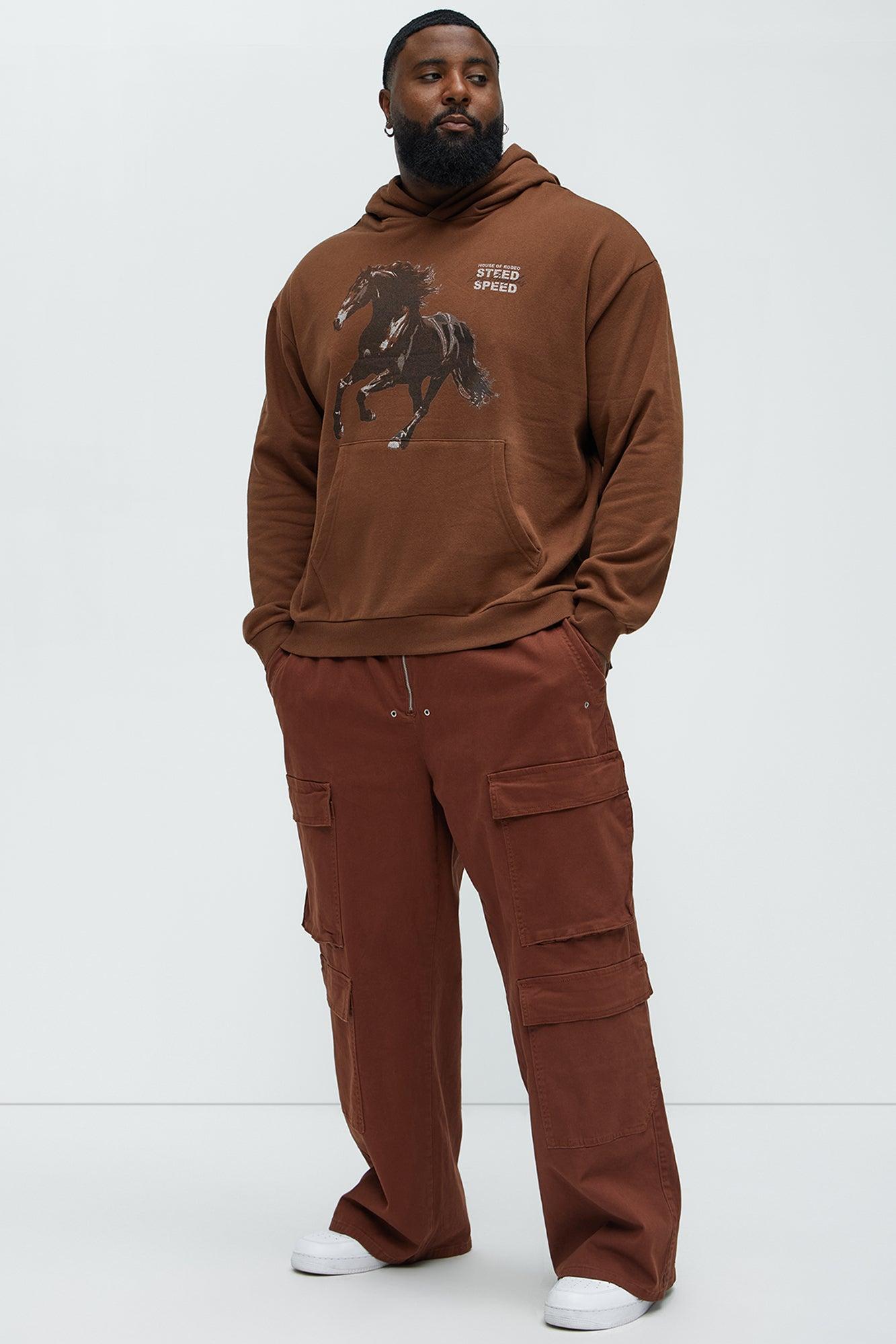 Exposed Zip Tech Cargo Pants - Brown Product Image