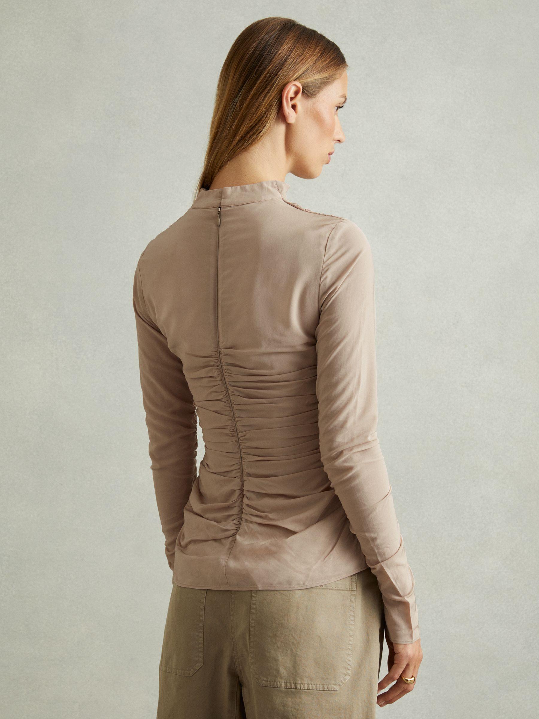 Eleni Blush Ruched Long Sleeve Top Product Image