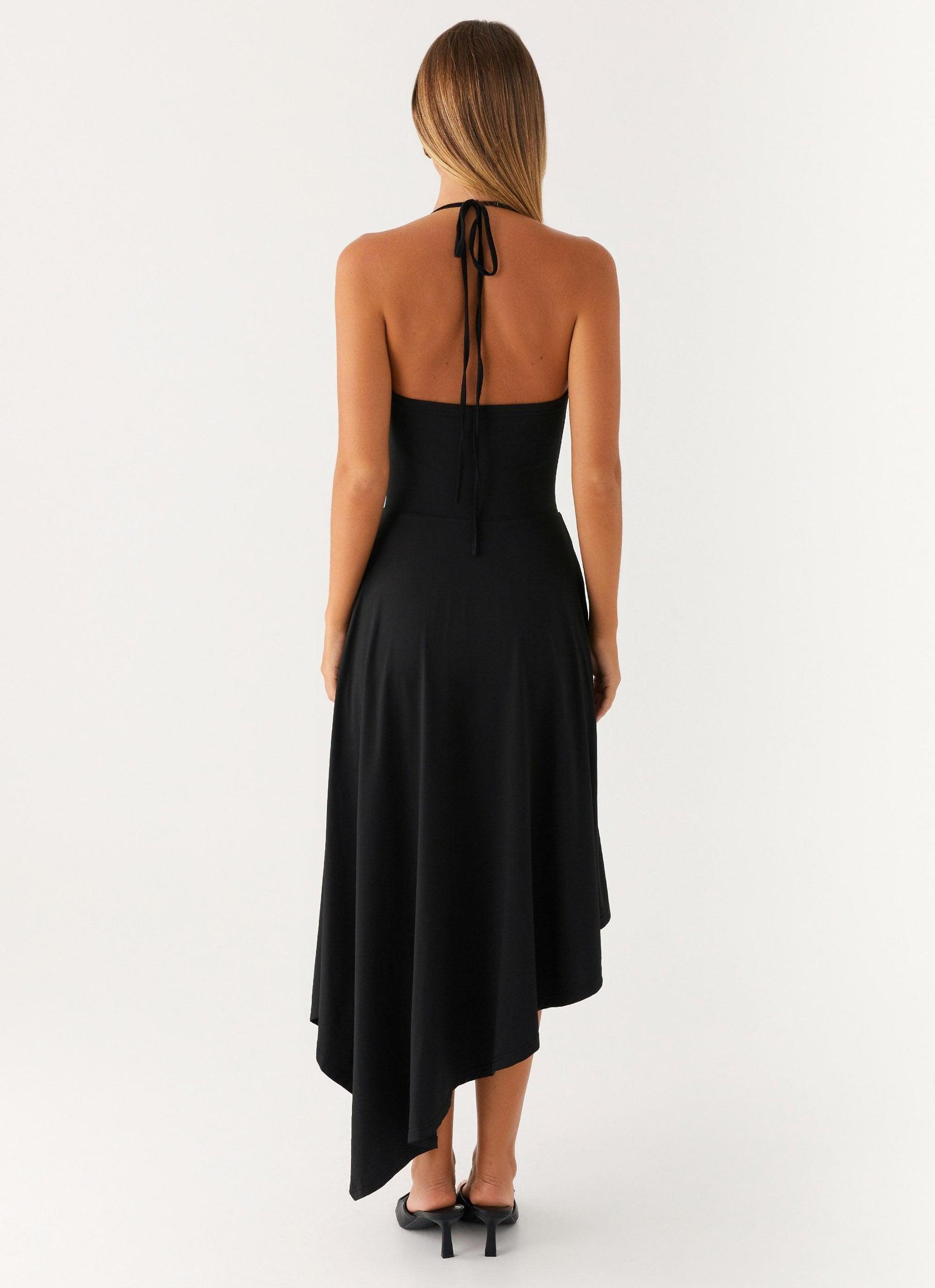 Vena Beaded Midi Dress - Black Product Image